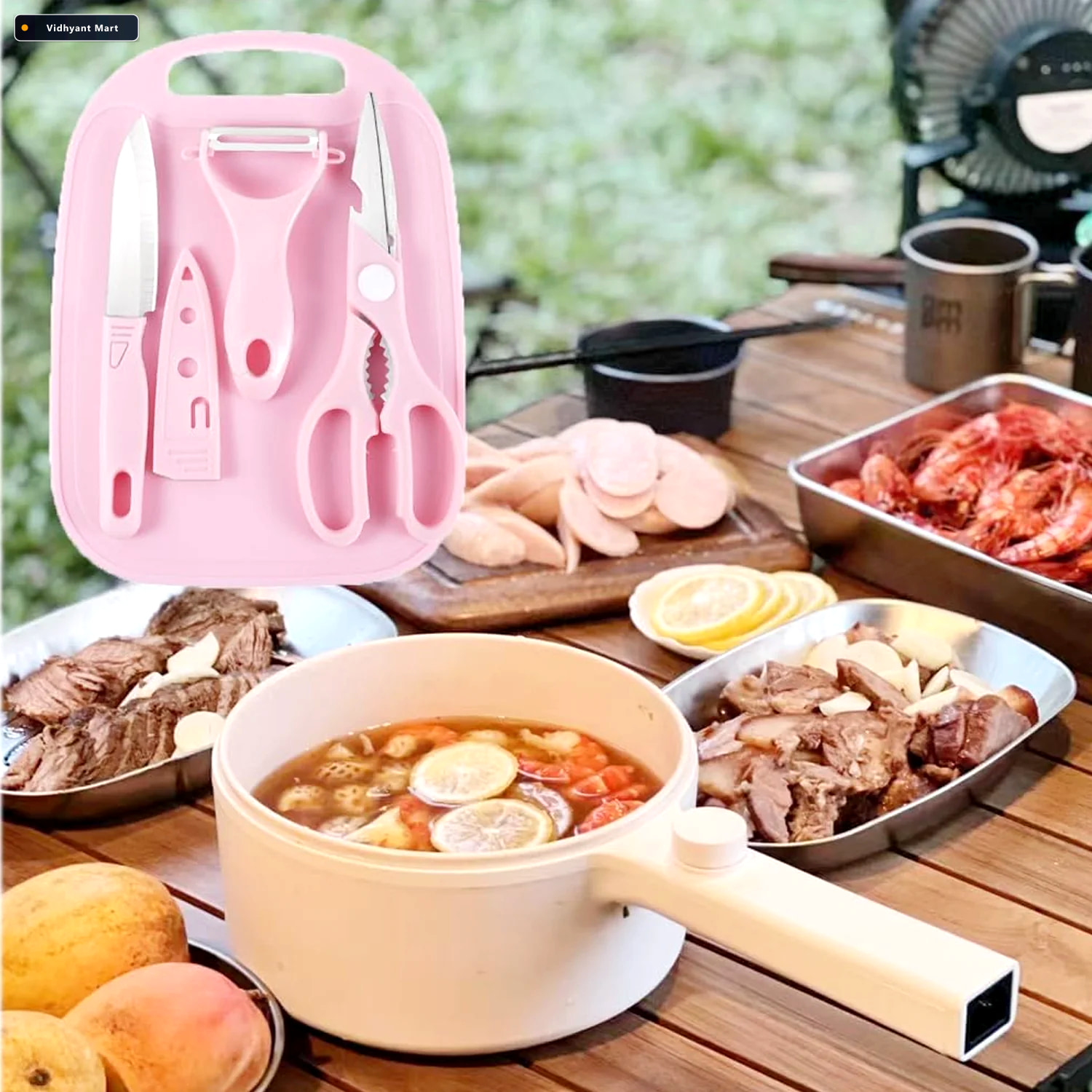 Vidhyant Mart Travel Cutting Board Set 4 Pc Portable Kit Cisora 2