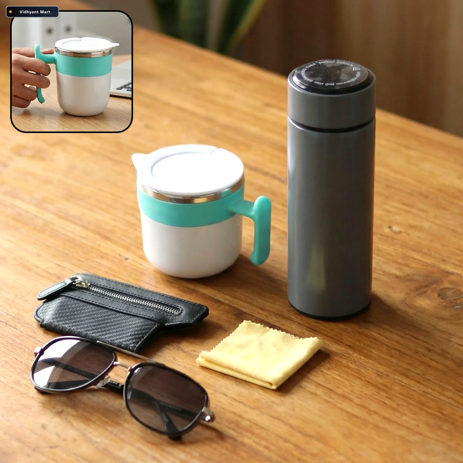 Vidhyant Mart Travel Essentials Set 5 In 1 Combo With Insulated 1