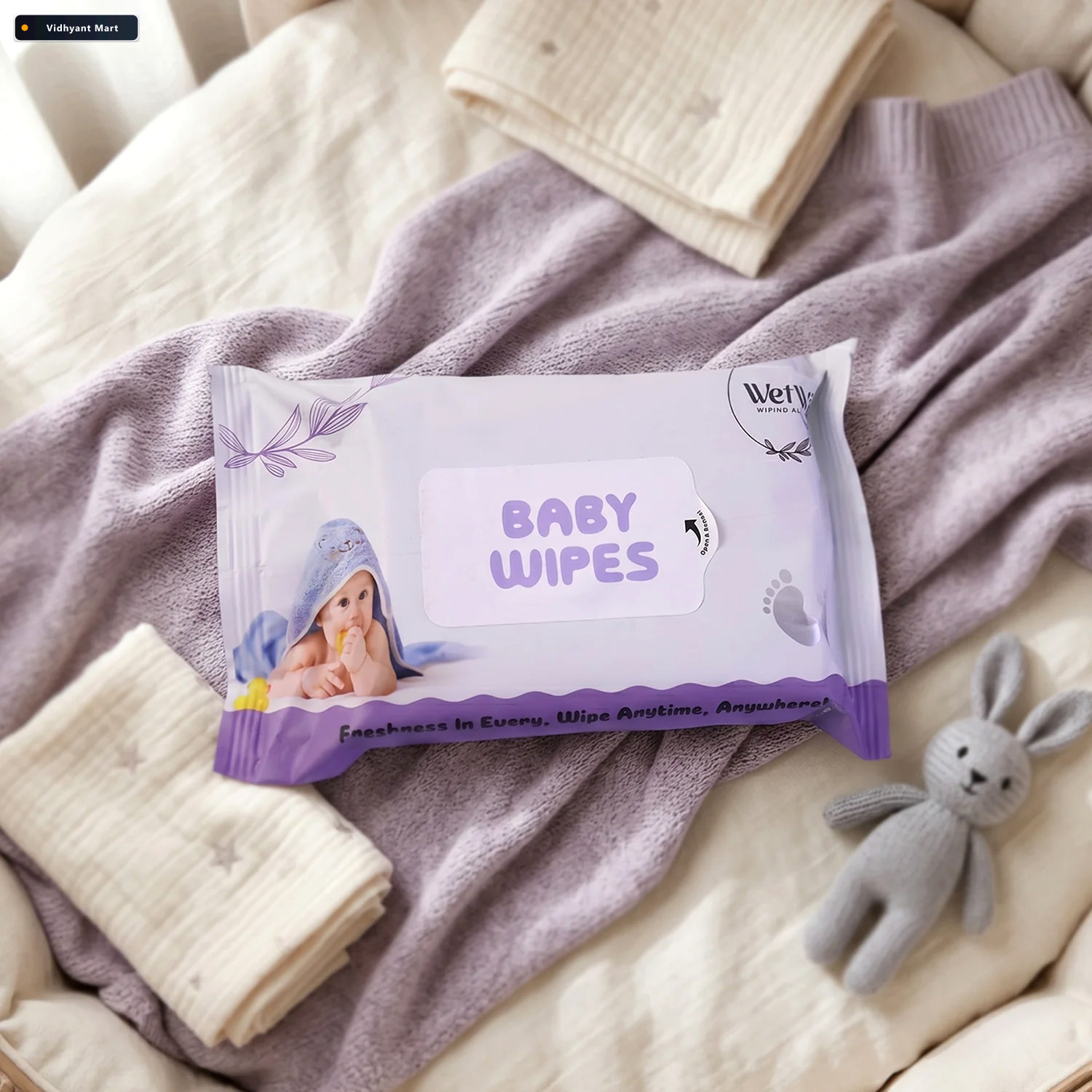 Vidhyant Mart Travel Fresh Baby Wet Wipes Gentle Portable For Se 2