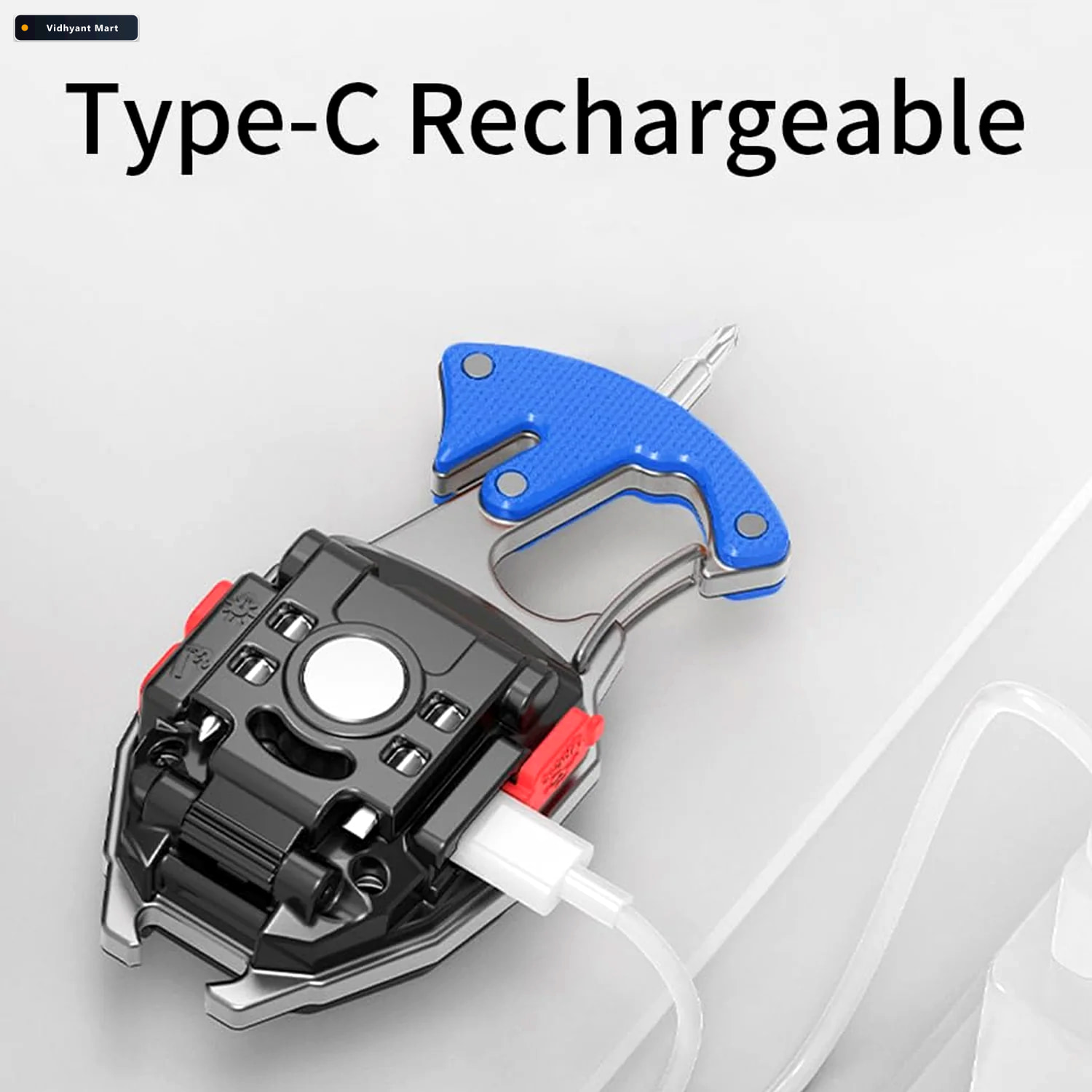 Vidhyant Mart Travel Led Light Keychain Rechargeable Multifuncti 2