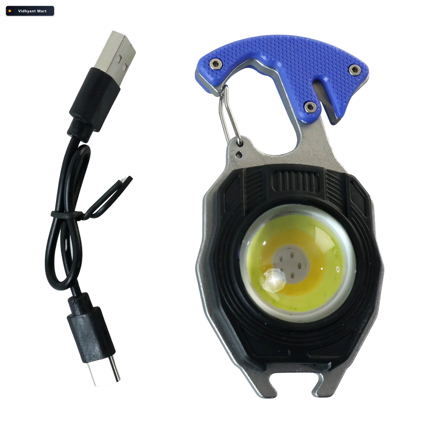 Vidhyant Mart Travel Led Light Keychain Rechargeable Multifuncti 4