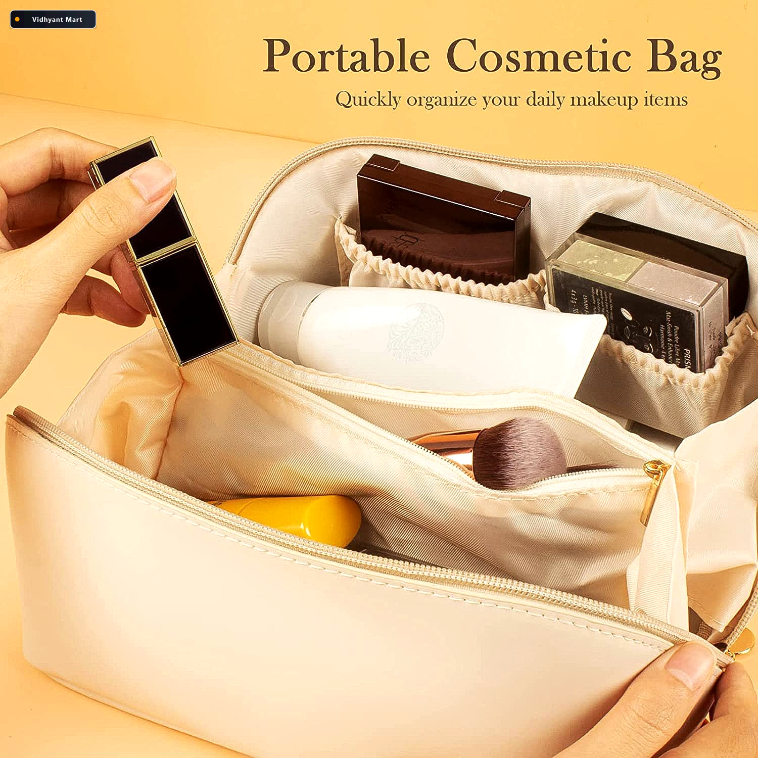 Vidhyant Mart Travel Makeup Organizer Waterproof Compact Cosmeti 3