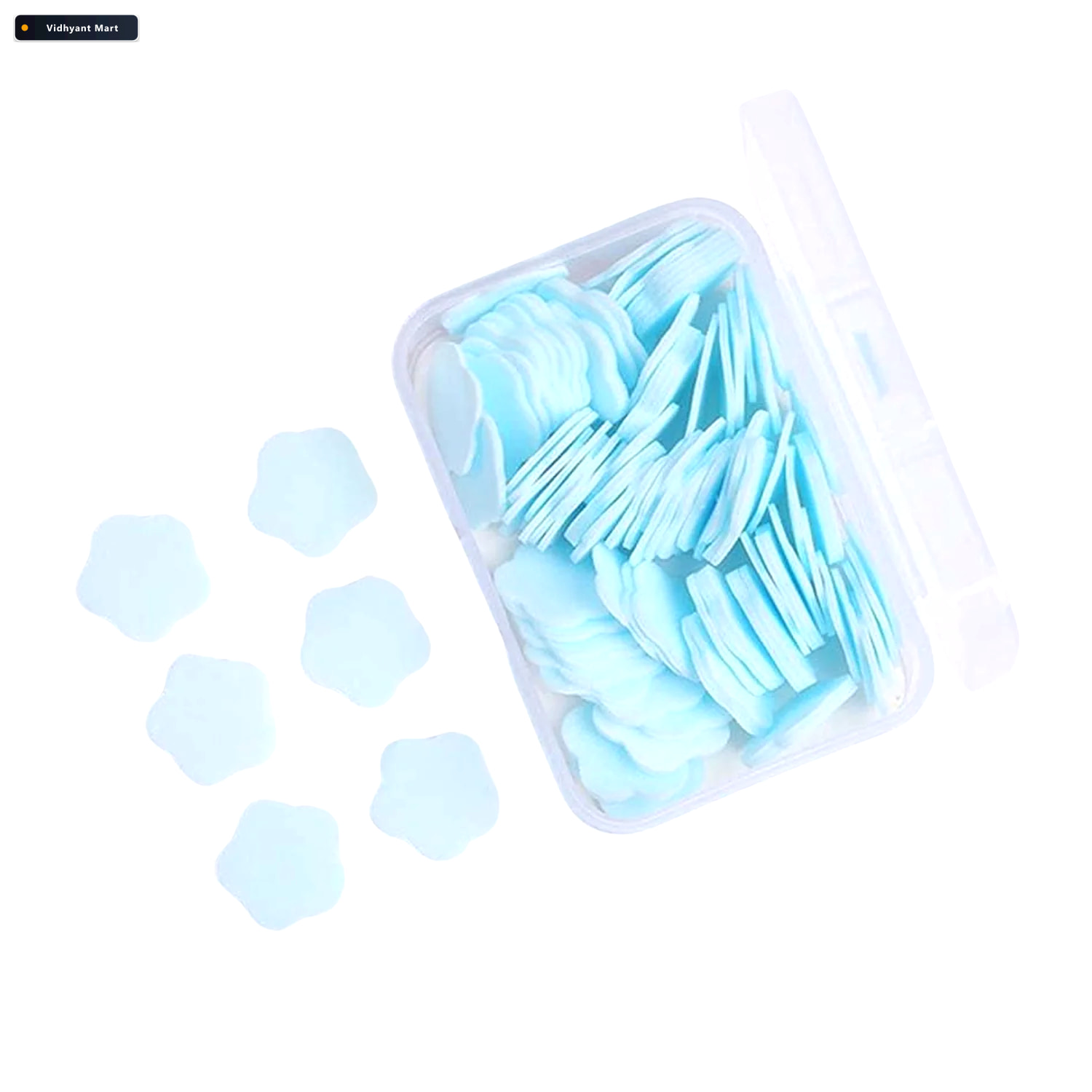 Vidhyant Mart Travel Soap Sheets 100 Flower Shaped Velvetbubbles 2