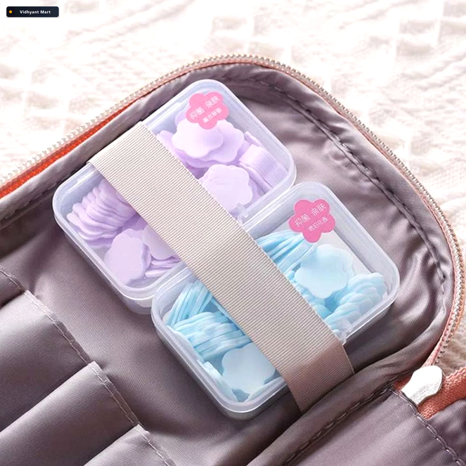 Vidhyant Mart Travel Soap Sheets 100 Flower Shaped Velvetbubbles 3