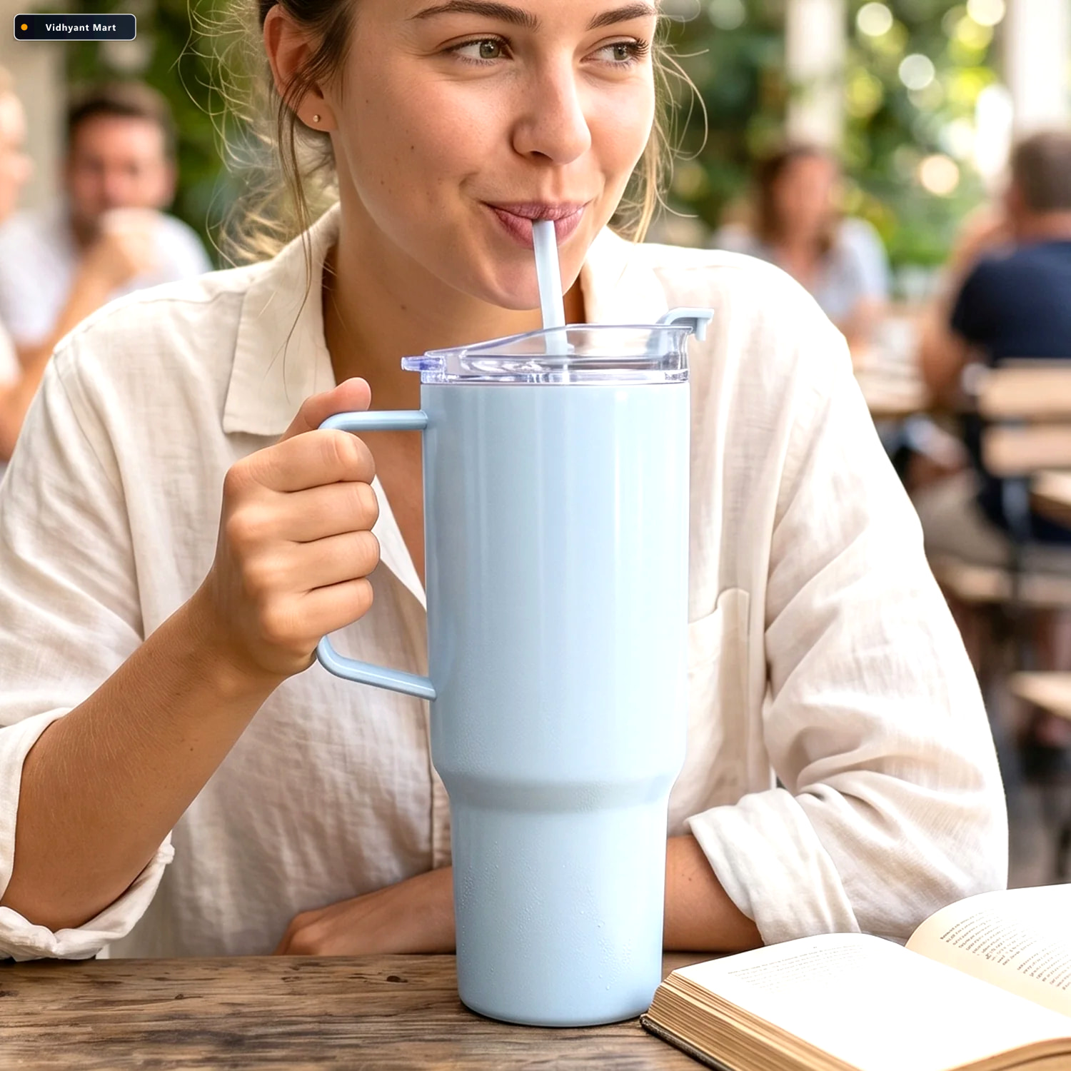 Vidhyant Mart Travel Tumbler 1800 Ml With Handle And Straw Lid F 3