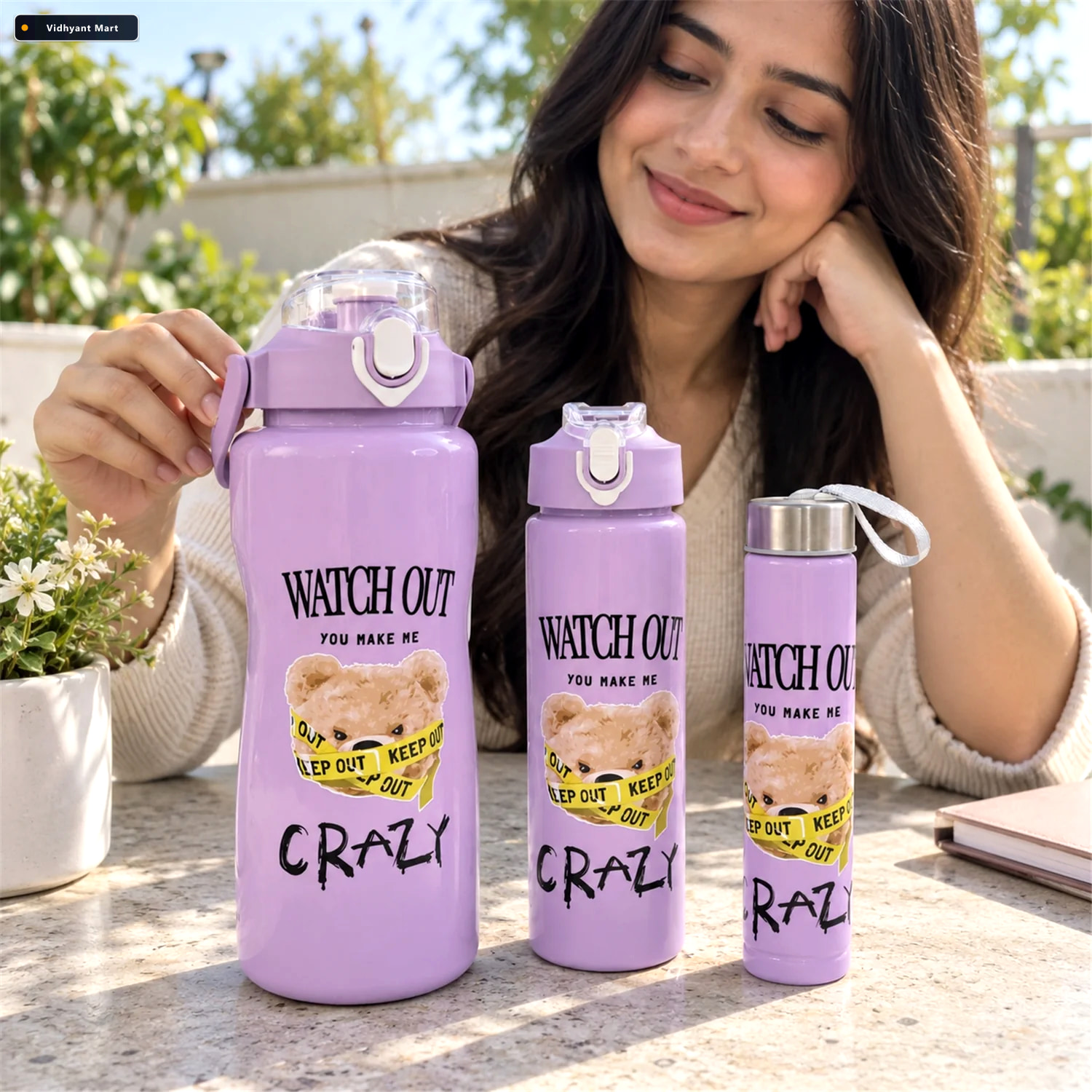 Vidhyant Mart Travel Water Bottle Set Of 3 Leak Proof Lightweigh 3