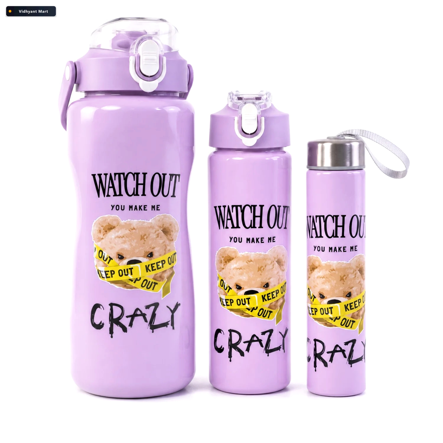 Vidhyant Mart Travel Water Bottle Set Of 3 Leak Proof Lightweigh 4