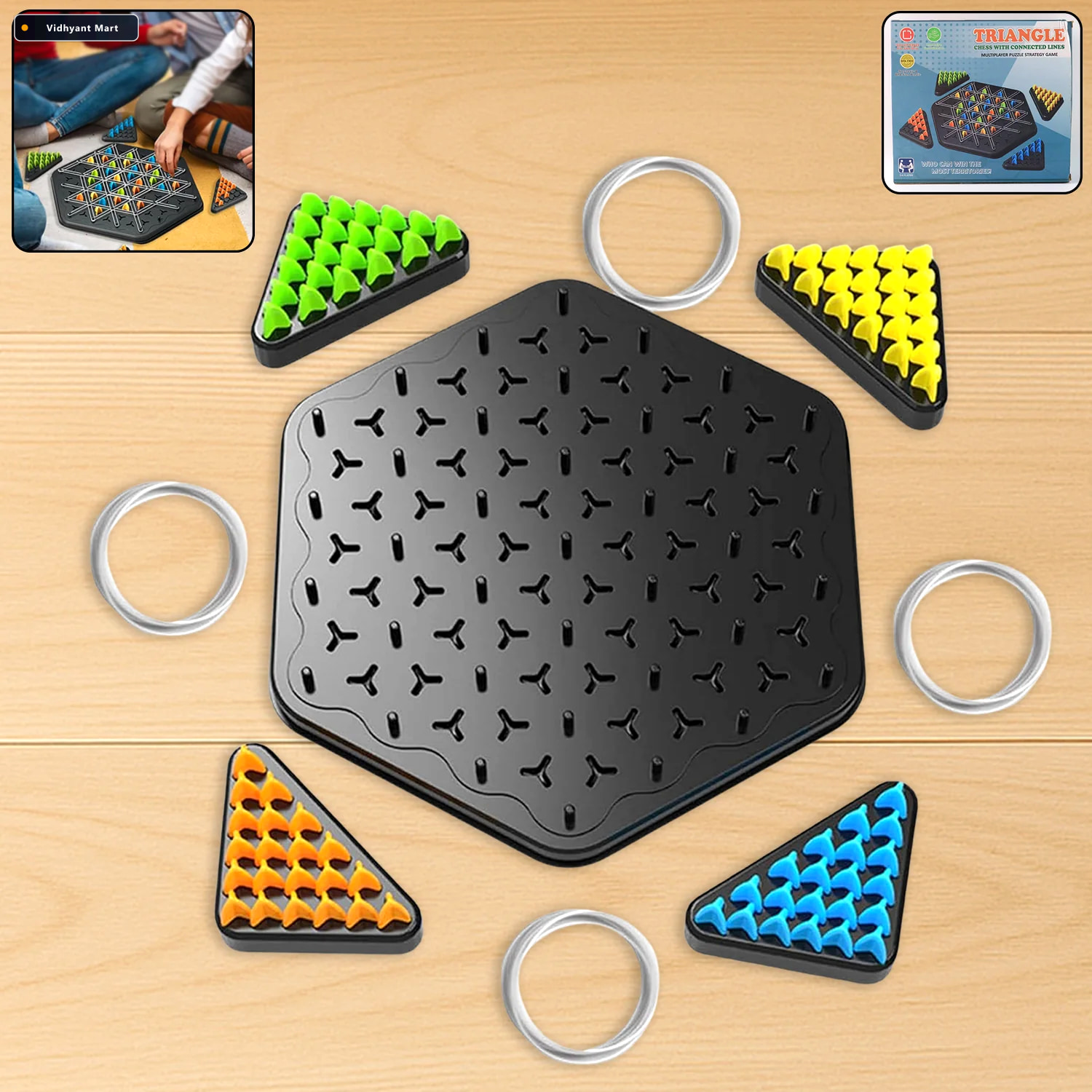 Vidhyant Mart Triangle Chess Color Matching Puzzle Board Game Bo 1
