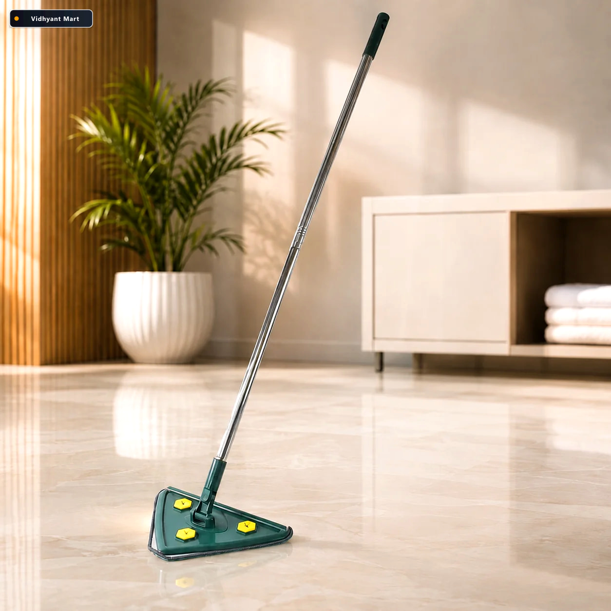 Vidhyant Mart Triangle Mop 360 Rotating Extendable Cleaner Velve 1