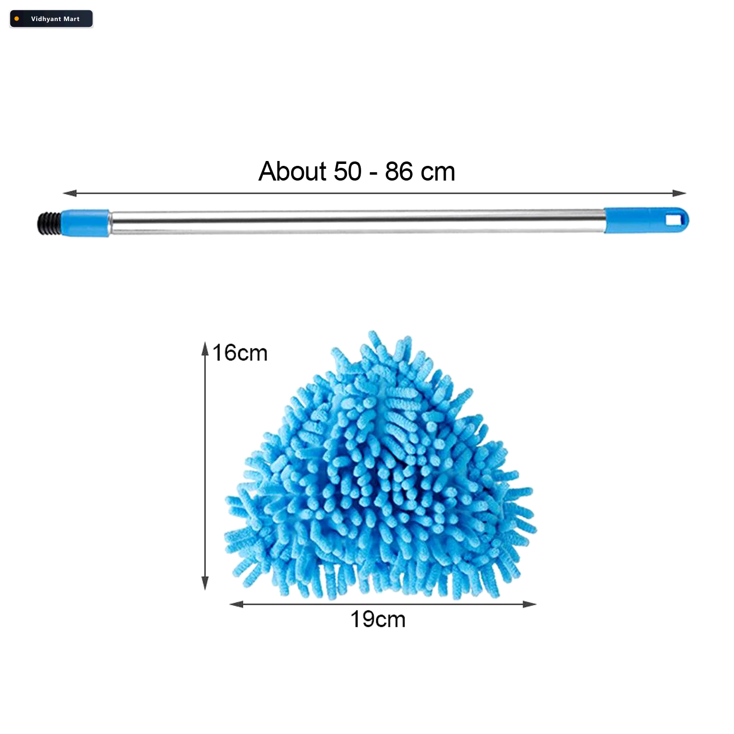Vidhyant Mart Triangle Mop Adjustable Stainless Steel For Wet Dr 2