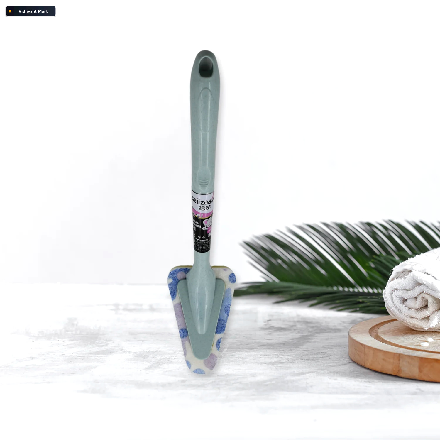 Vidhyant Mart Triangular Sponge Brush Long Handle Kitchen Bathro 1
