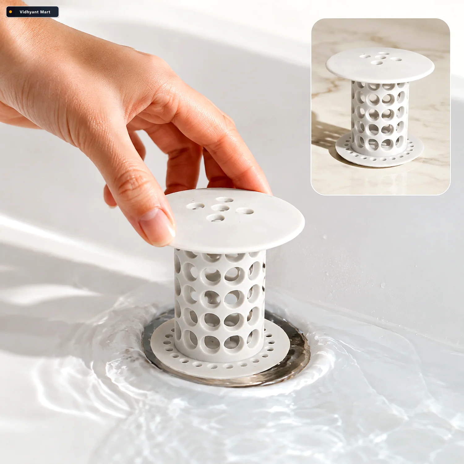 Vidhyant Mart Tub Drain Hair Catcher Universal Silicone Anti Clo 1