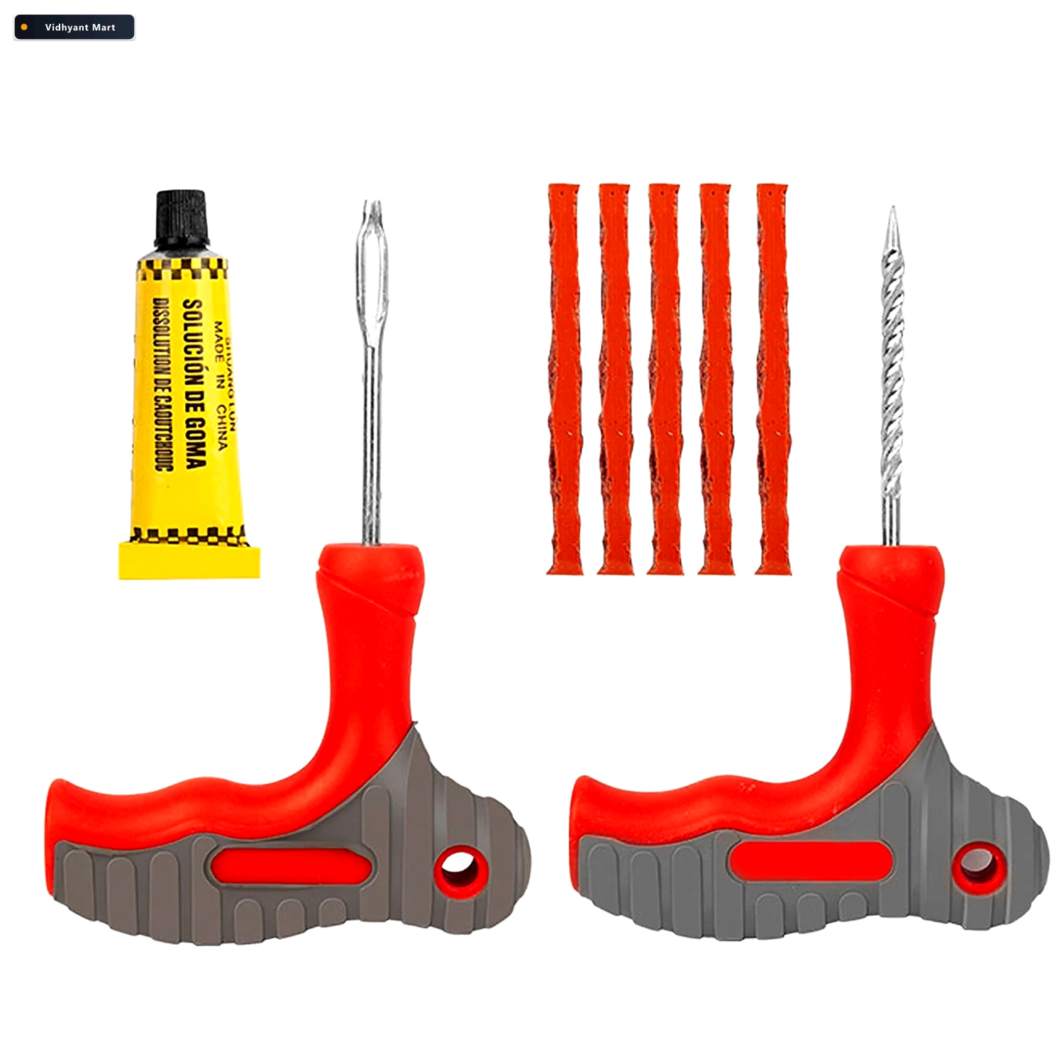 Vidhyant Mart Tubeless Tyre Puncture Repair Kit 4 In 1 Durable T 4