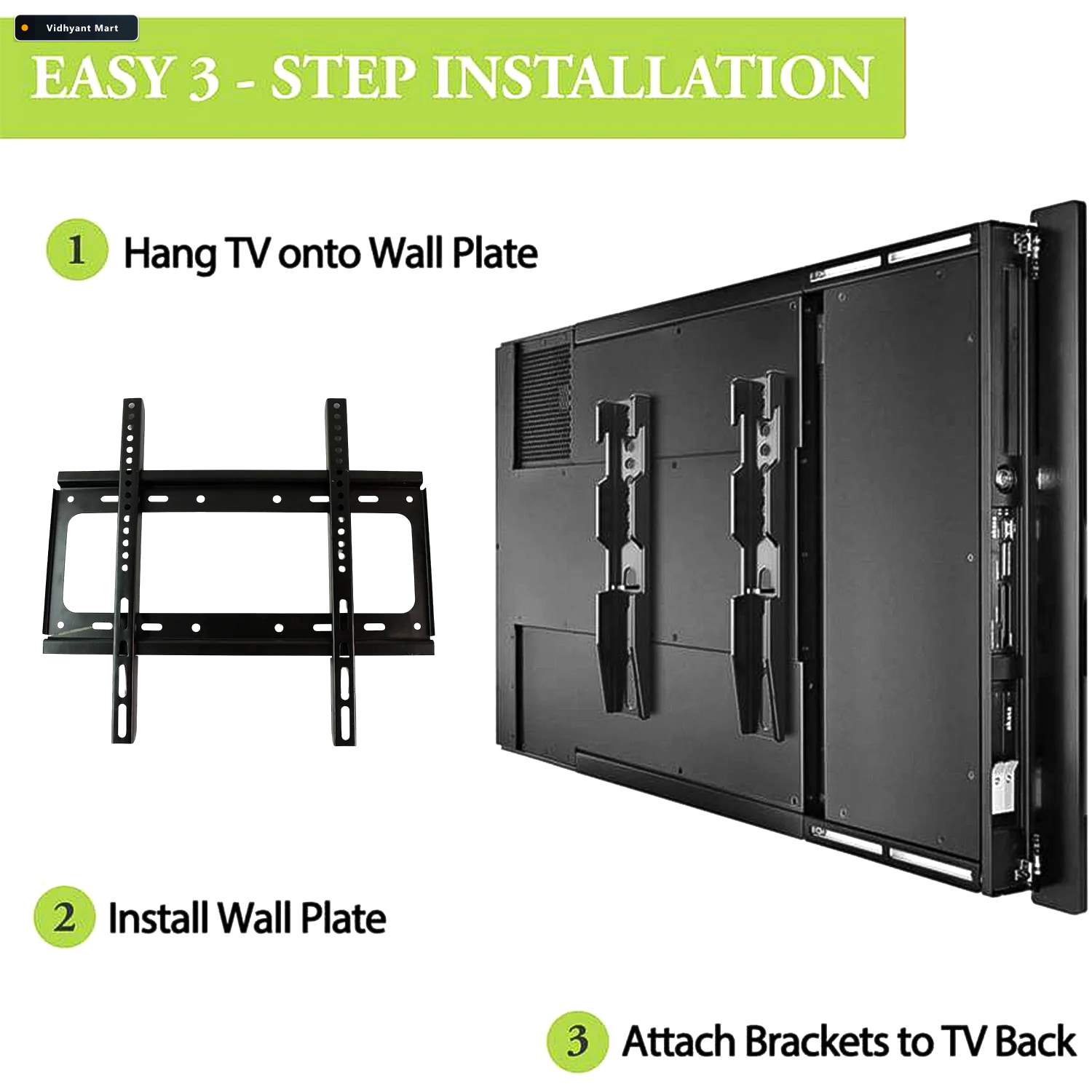 Vidhyant Mart Tv Wall Mount Bracket Heavy Duty Adjustable Metal 2