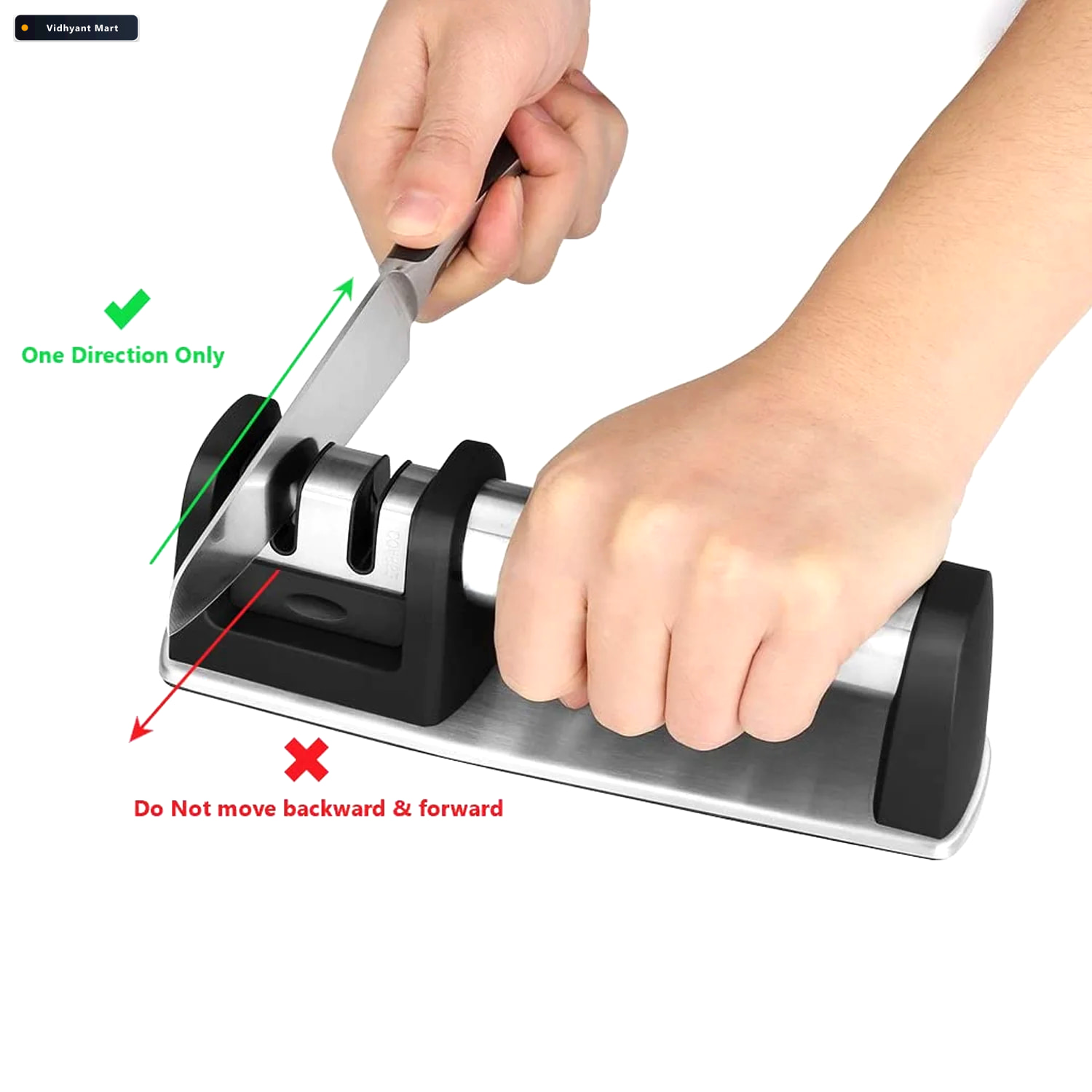 Vidhyant Mart Two Stage Manual Knife Sharpener With Coarse And F 2