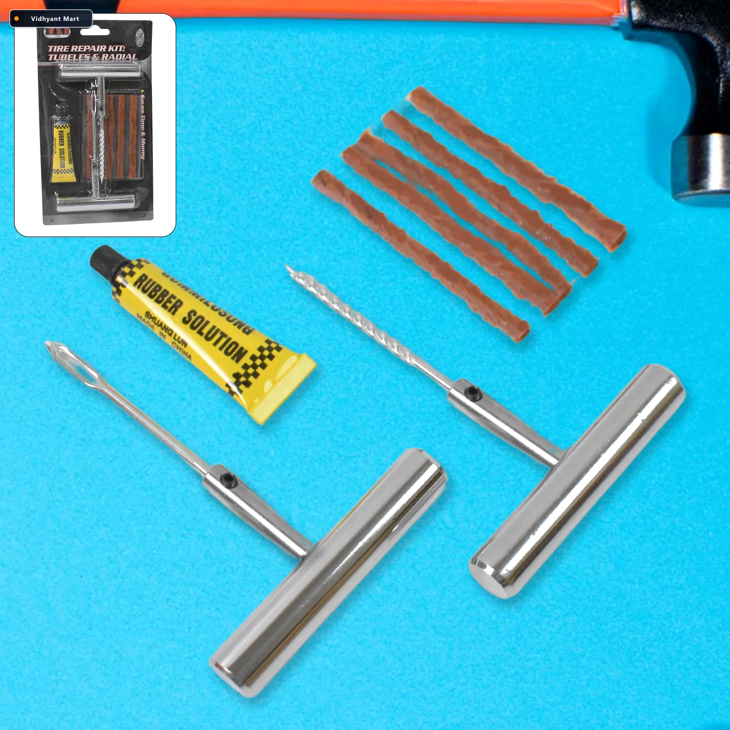 Vidhyant Mart Tyre Repair Kit Essential Tubeless Puncture Fix Ar 1