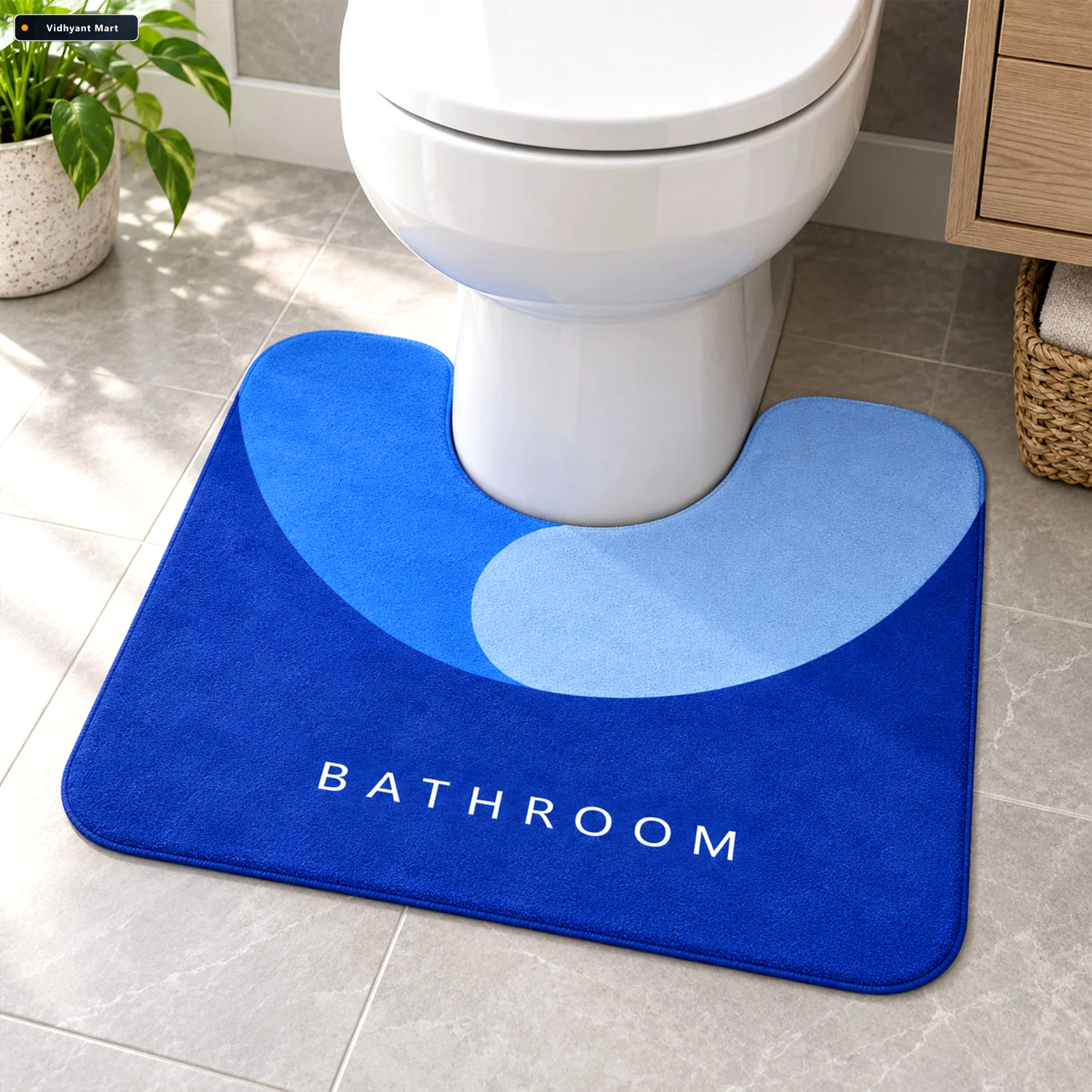 Vidhyant Mart U Shape Toilet Contour Mat Anti Skid Absorbent Com 1