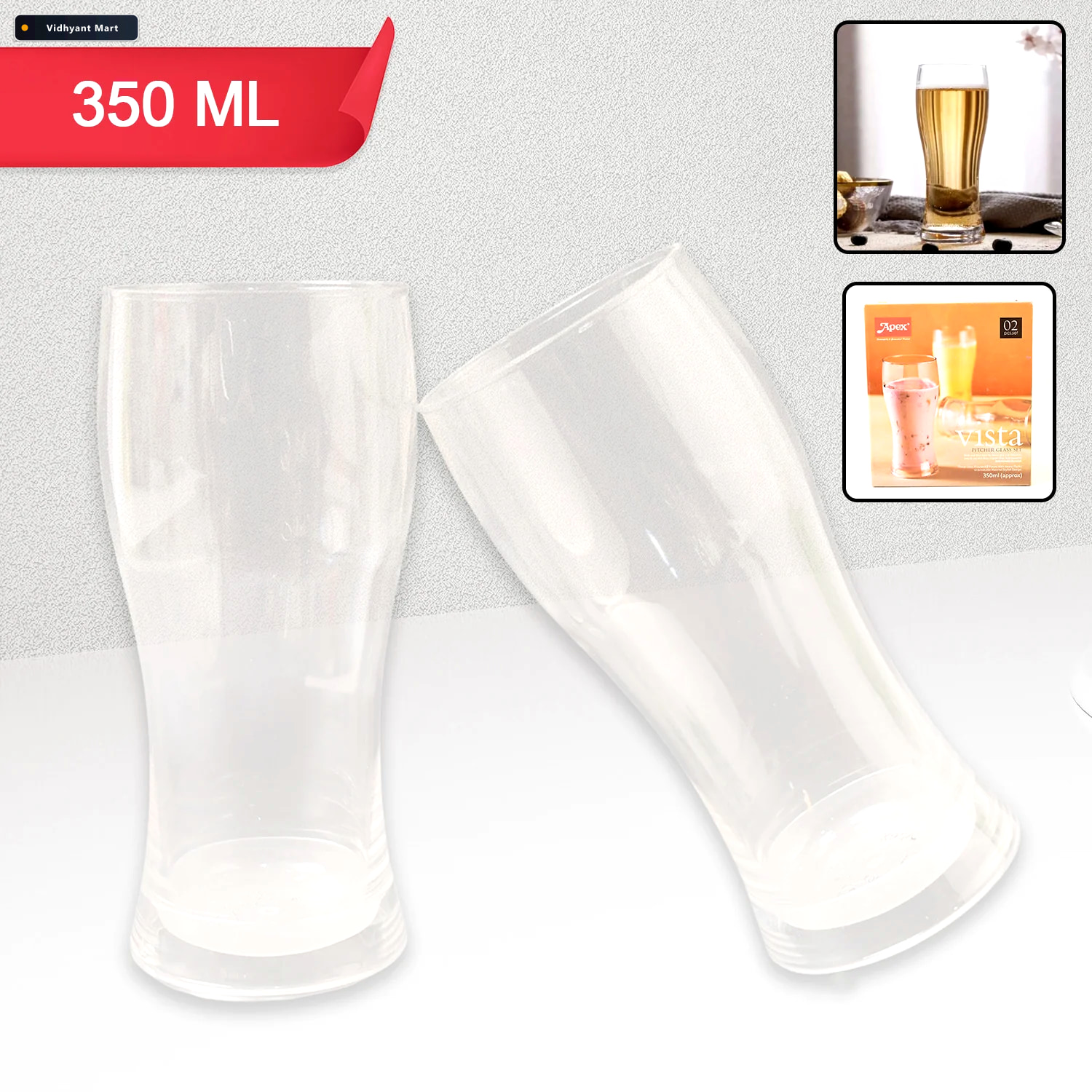 Vidhyant Mart Unbreakable Pitcher Glass Set Durable 350ml Plasti 1