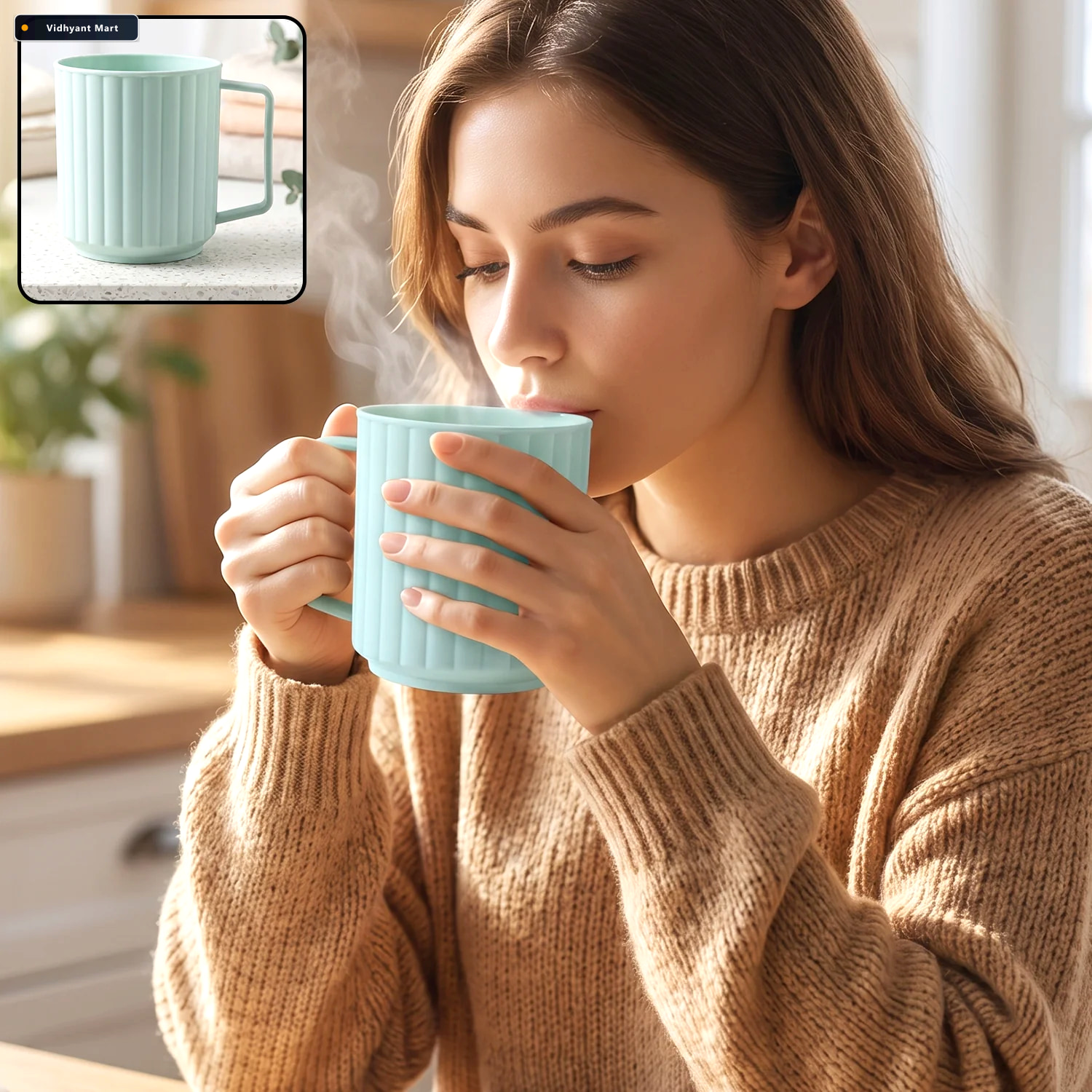 Vidhyant Mart Unbreakable Plastic Drinking Mug With Handle For C 1