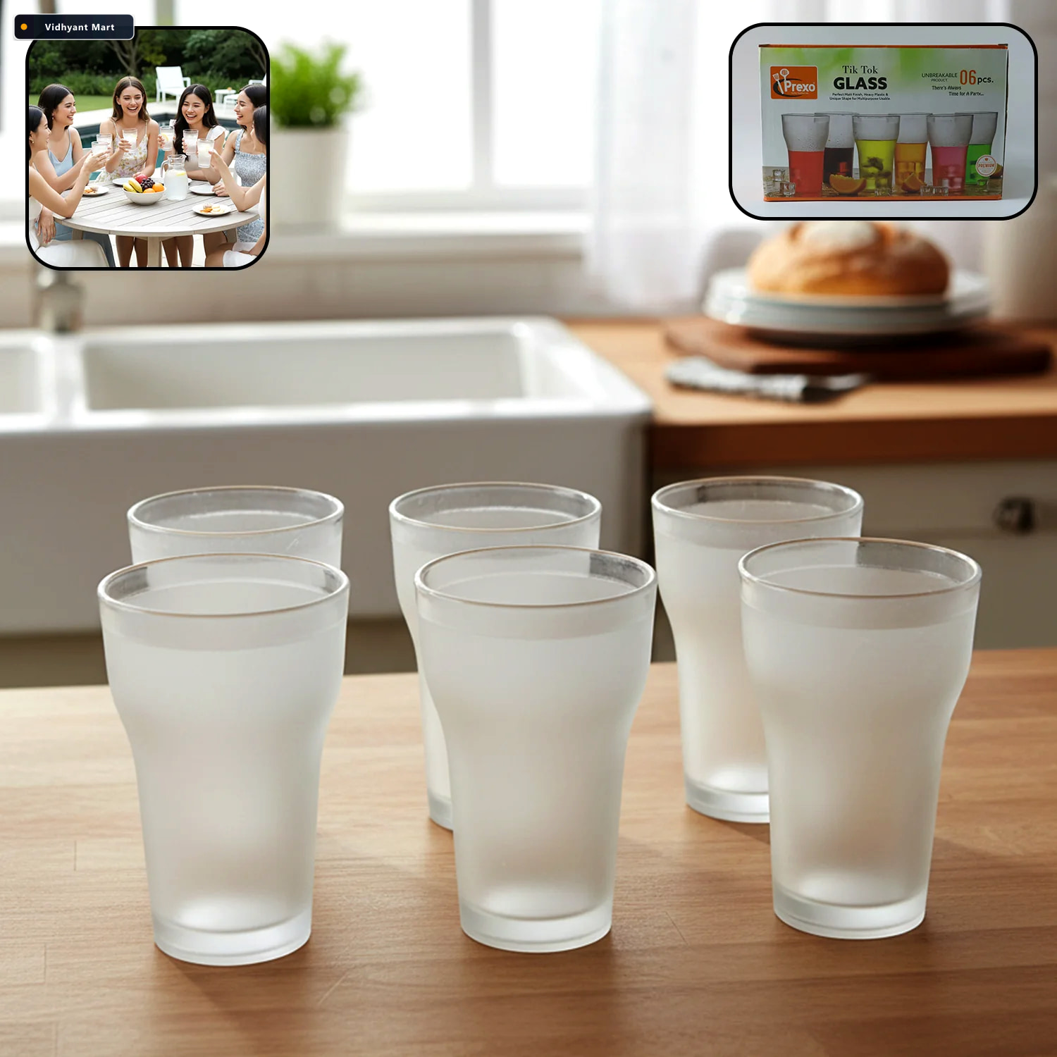 Vidhyant Mart Unbreakable Plastic Drinking Water Glass Durable R 2