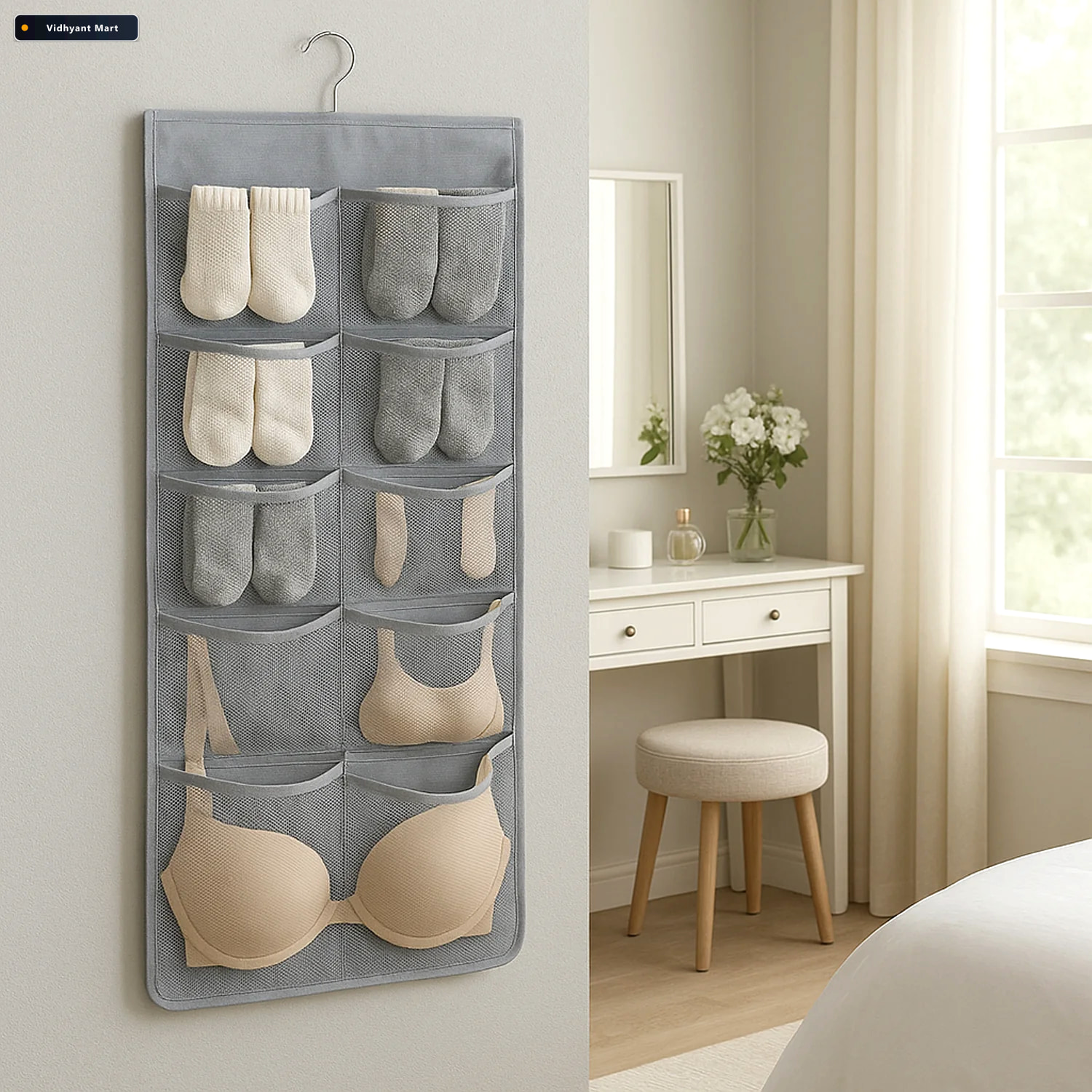 Vidhyant Mart Under Garment Organizer Foldable Multi Pocket Hang 2