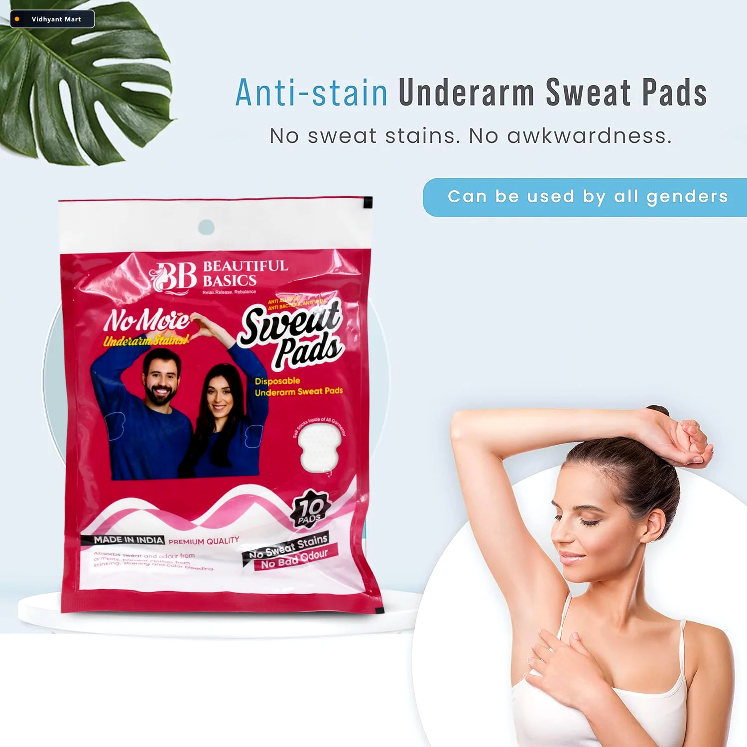 Vidhyant Mart Underarm Sweat Pads Highly Absorbent Disposable Co 4