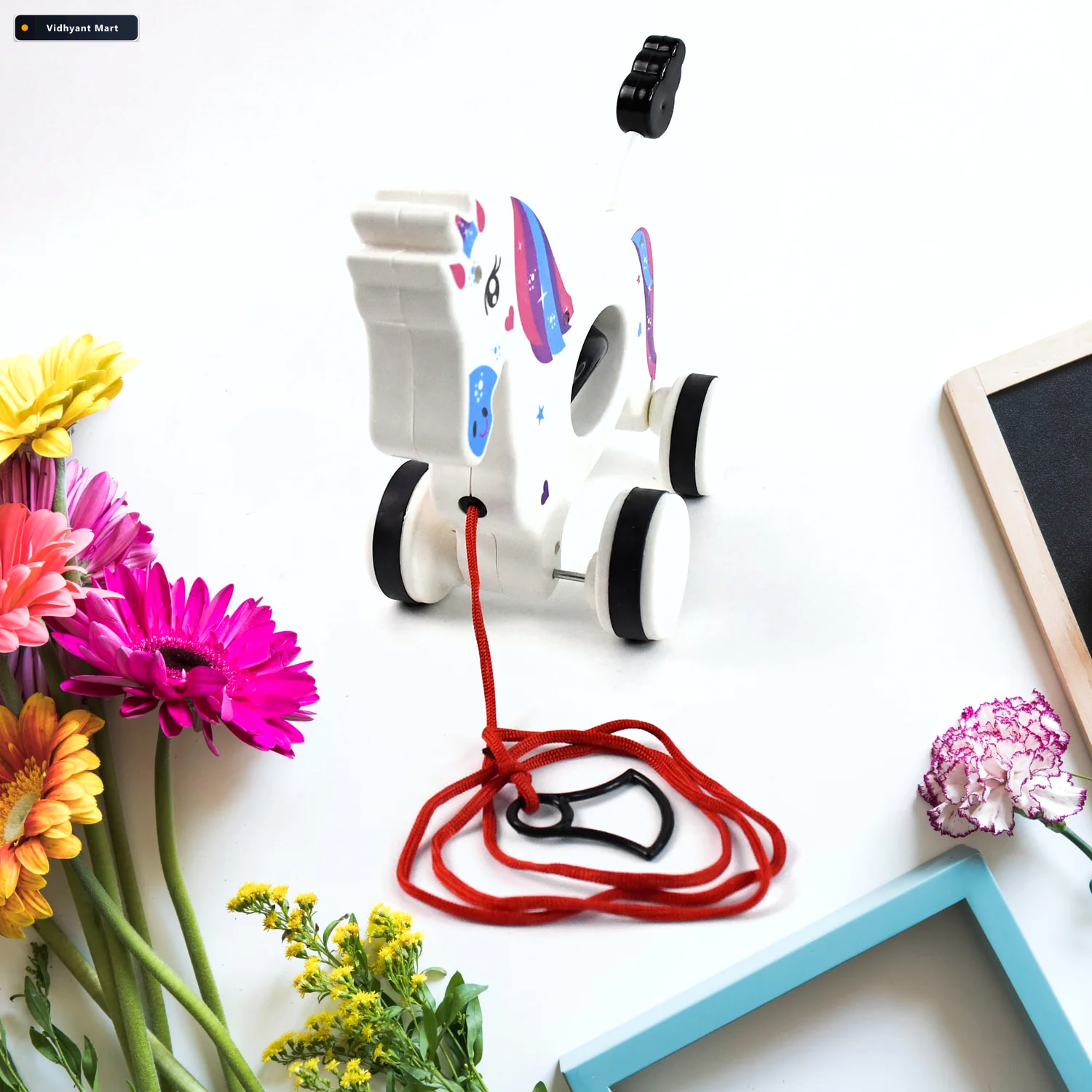 Vidhyant Mart Unicorn Pull Along Toy Encourages Toddler Walking 2