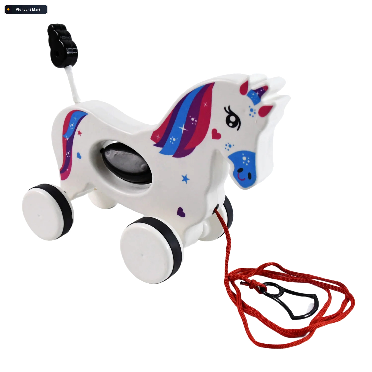Vidhyant Mart Unicorn Pull Along Toy Encourages Toddler Walking 4