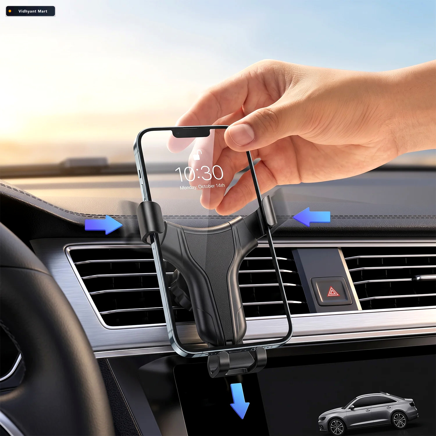 Vidhyant Mart Universal Adjustable Car Phone Holder With Gravity 2