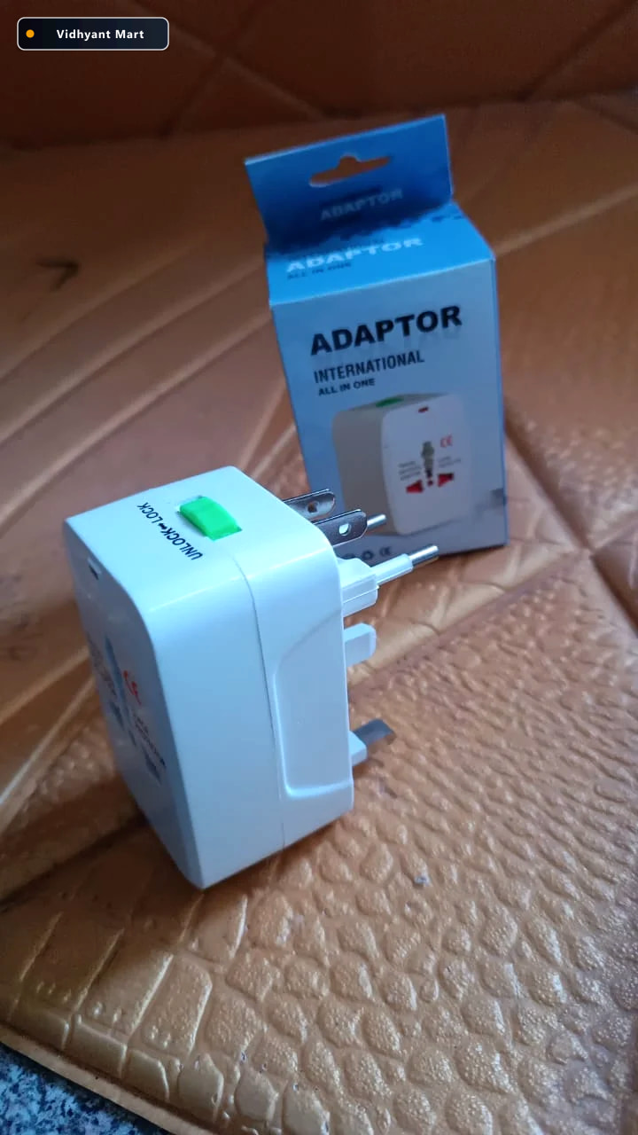Vidhyant Mart Universal Travel Adapter Compact Surge Protection 4