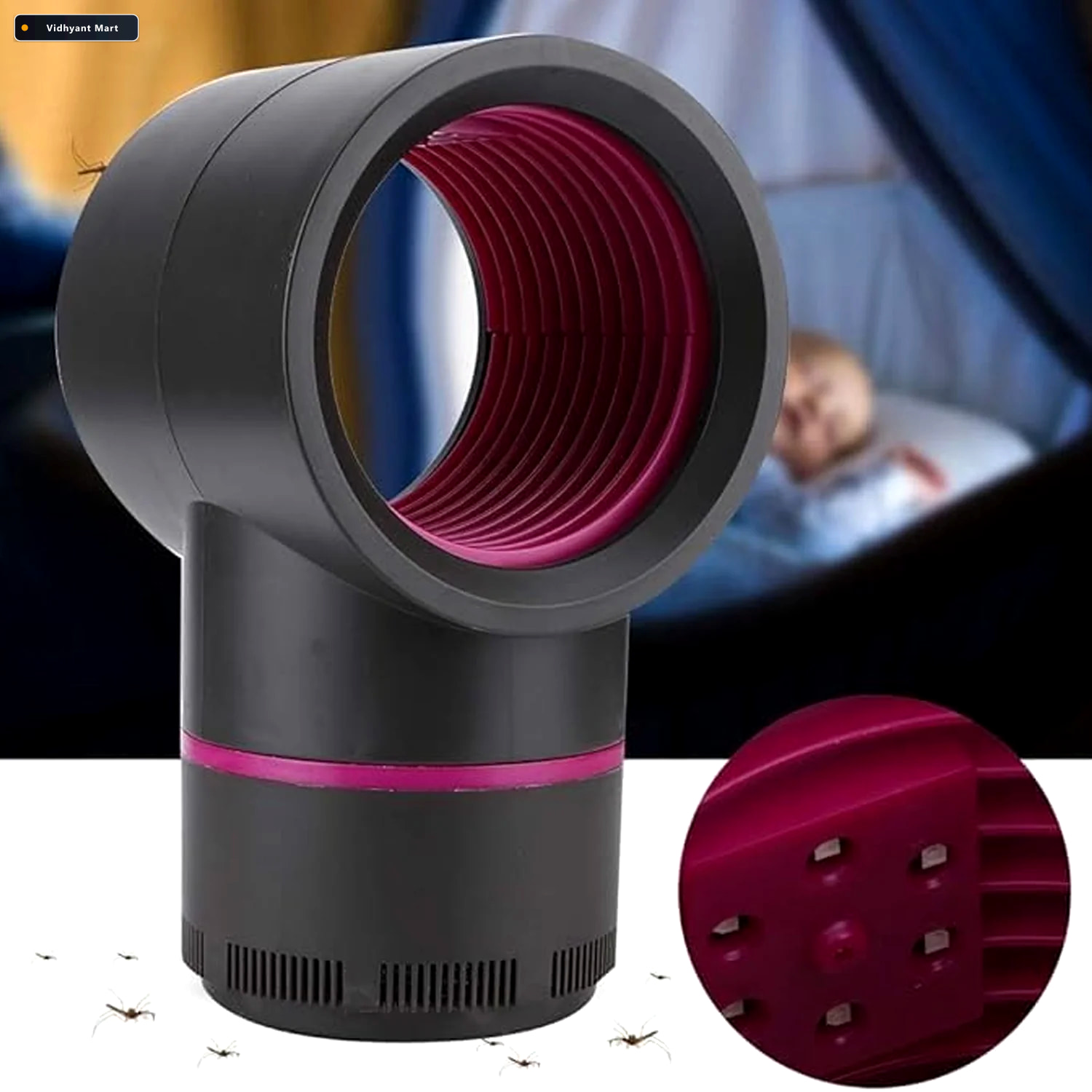 Vidhyant Mart Usb Electric Mosquito Killer Lamp Silent Baby Safe 2