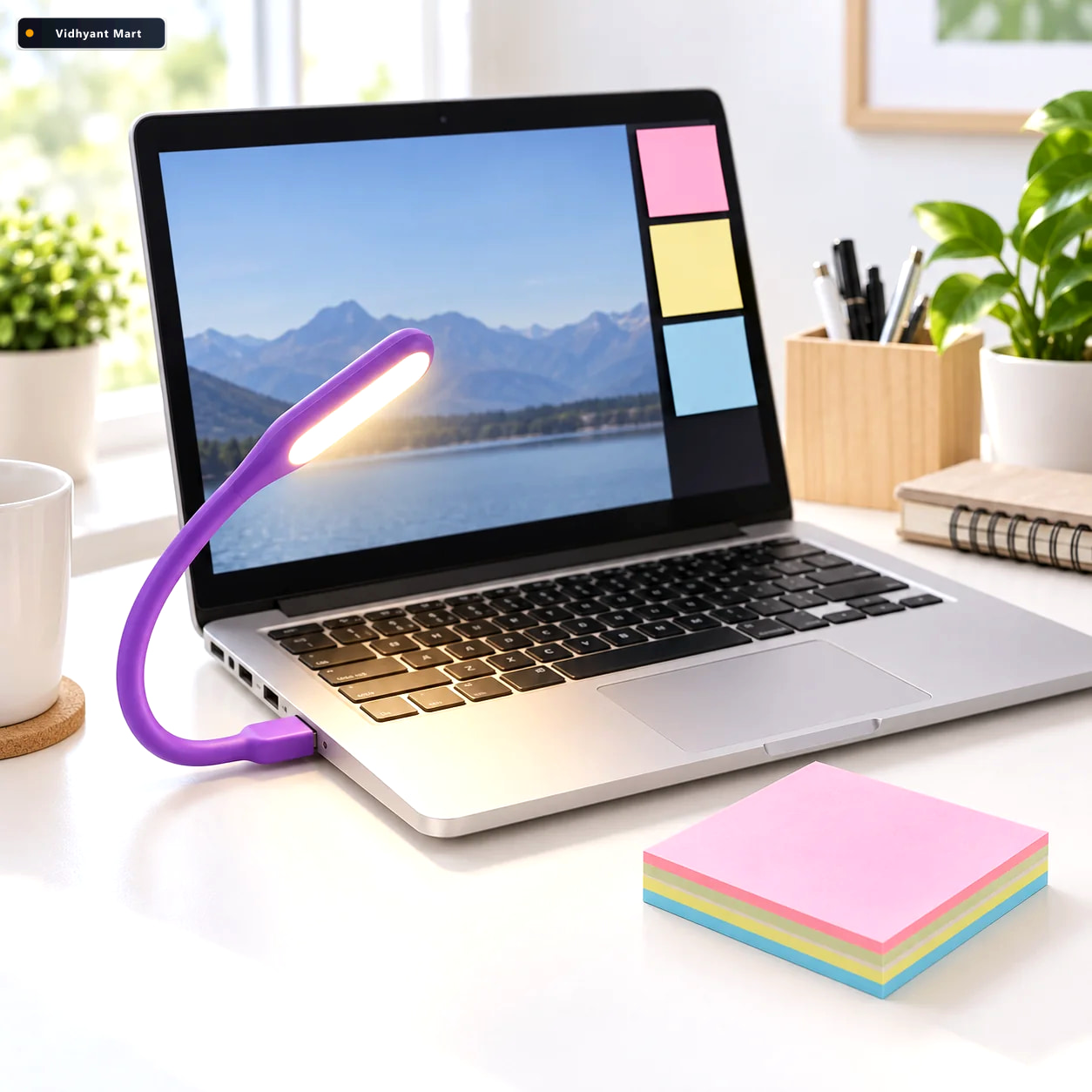 Vidhyant Mart Usb Flexible Led Desk Light Multicolour Sticky Not 2