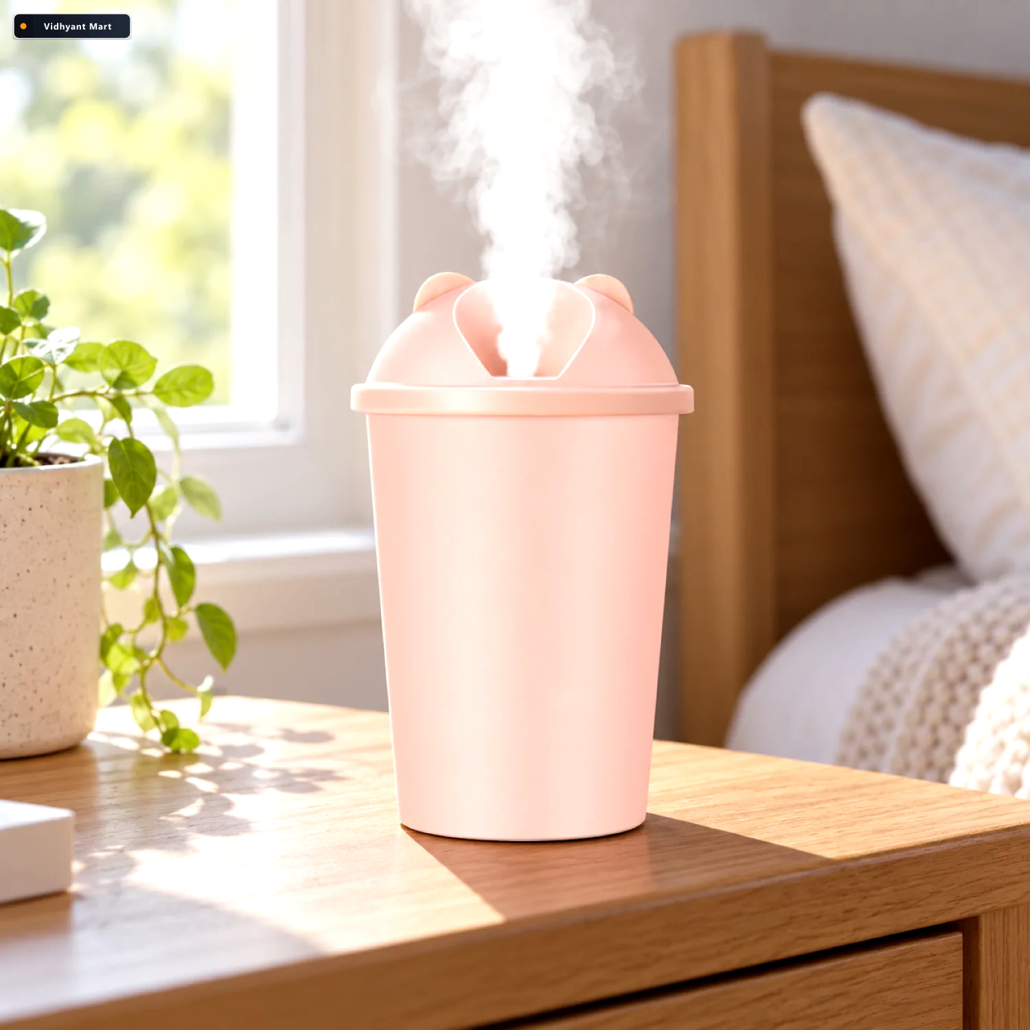 Vidhyant Mart Usb Humidifier Cute Bear Led Air Mist Diffuser For 1