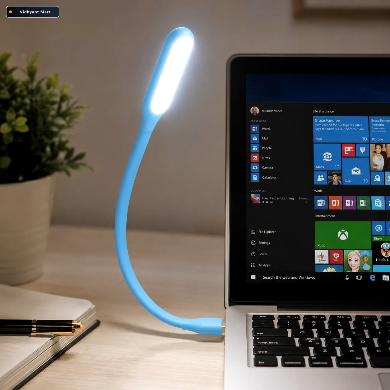 Vidhyant Mart Usb Led Light Lamp Flexible Eye Safe Portable Indo 1