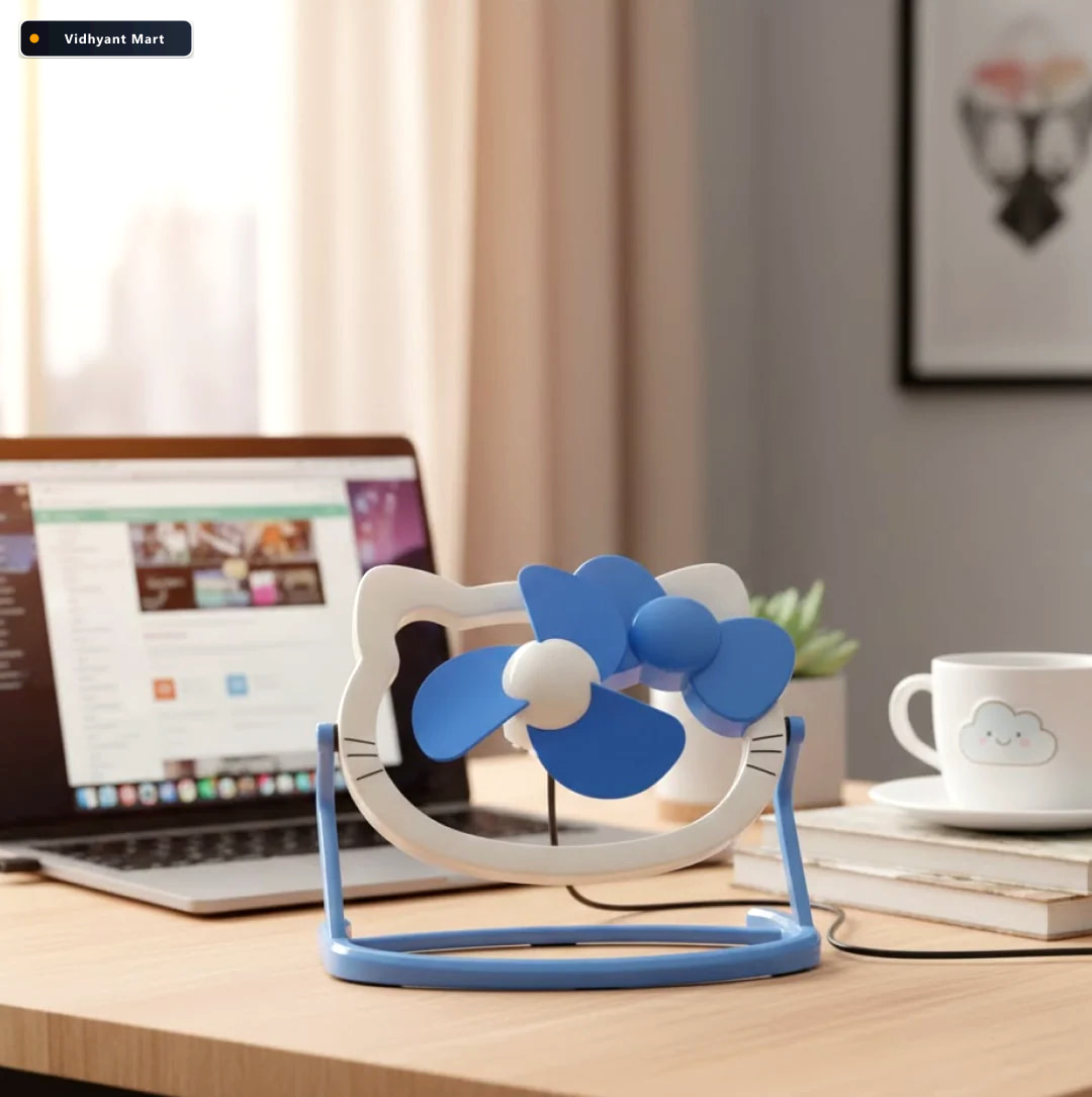 Vidhyant Mart Usb Mini Fan Quiet Portable Desk Fan For Home Offi 1