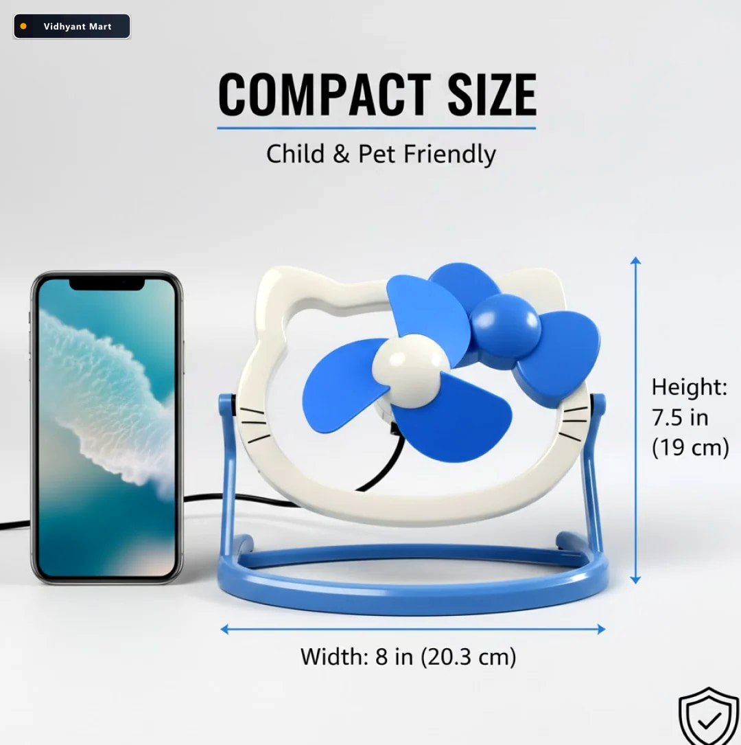 Vidhyant Mart Usb Mini Fan Quiet Portable Desk Fan For Home Offi 2