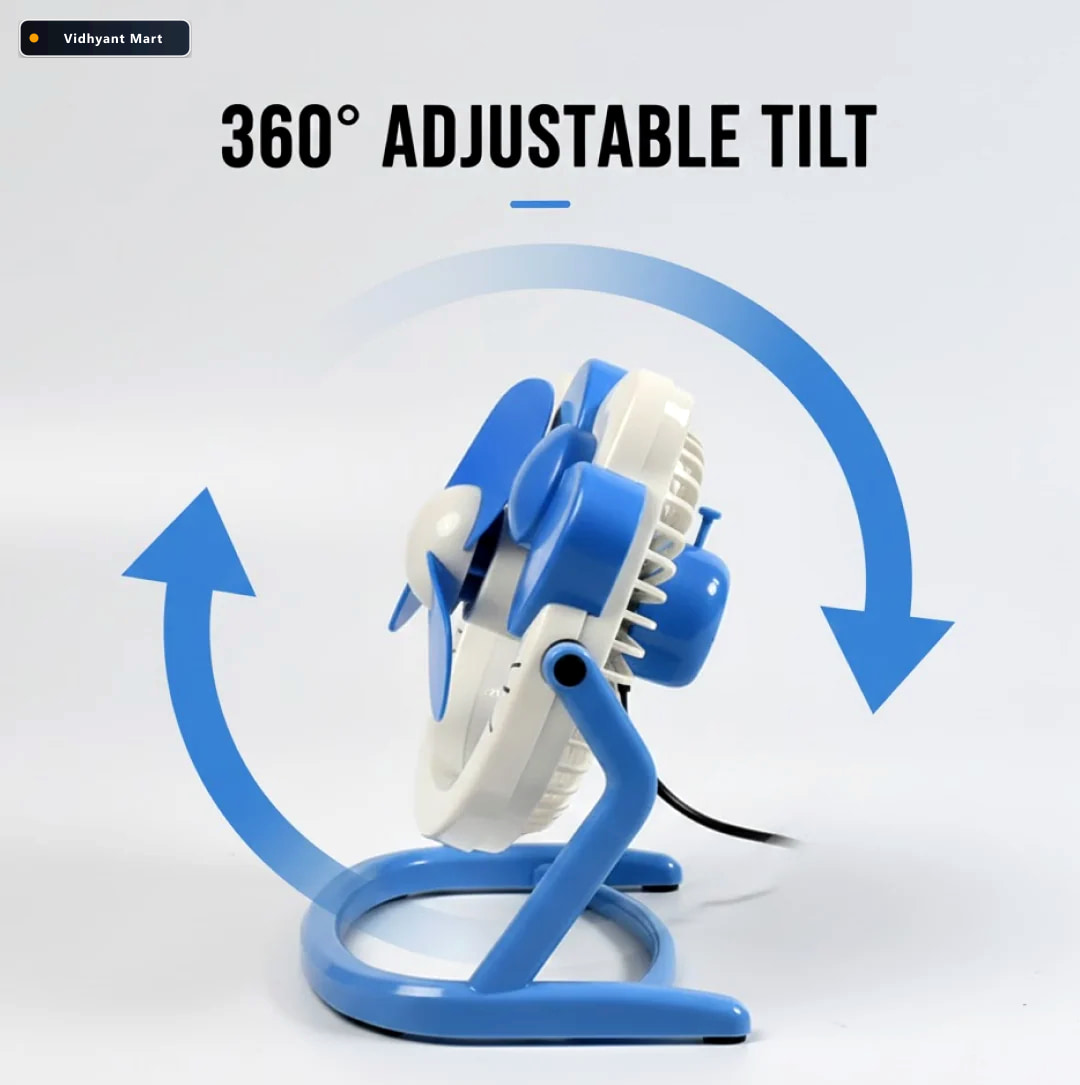Vidhyant Mart Usb Mini Fan Quiet Portable Desk Fan For Home Offi 4