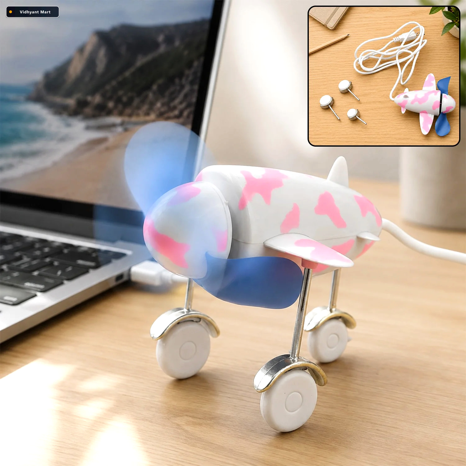 Vidhyant Mart Usb Plane Fan Portable Energy Saving For Laptops C 1
