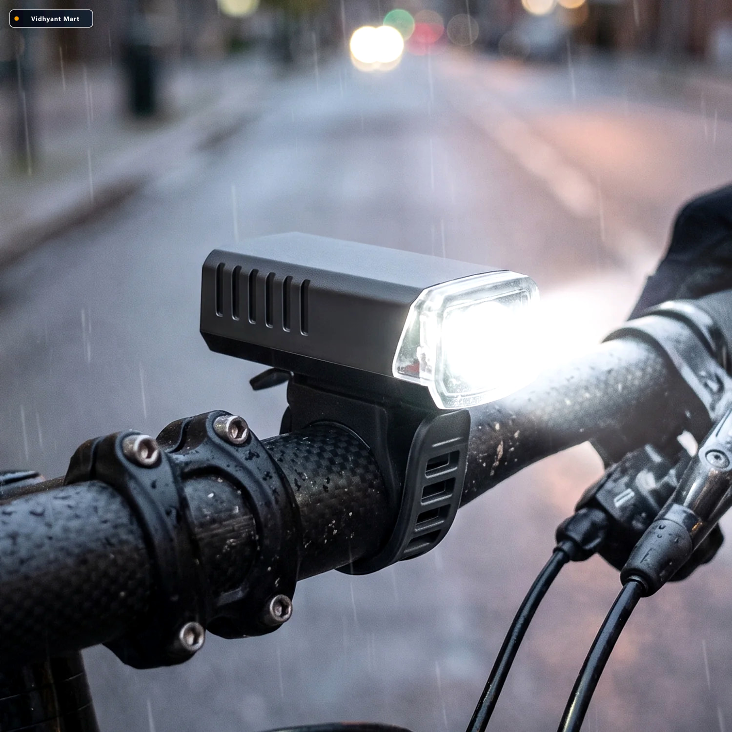 Vidhyant Mart Usb Rechargeable Bicycle Headlight With Handlebar 2
