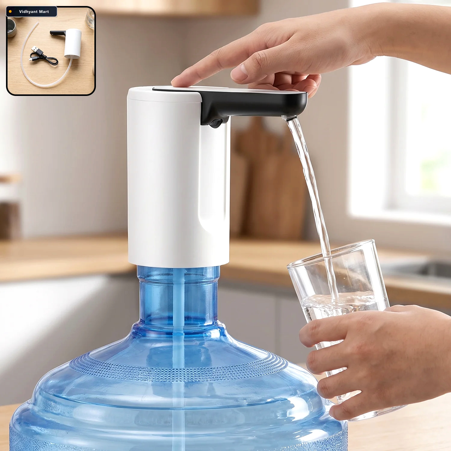 Vidhyant Mart Usb Rechargeable Electric Water Dispenser Pump Wit 1