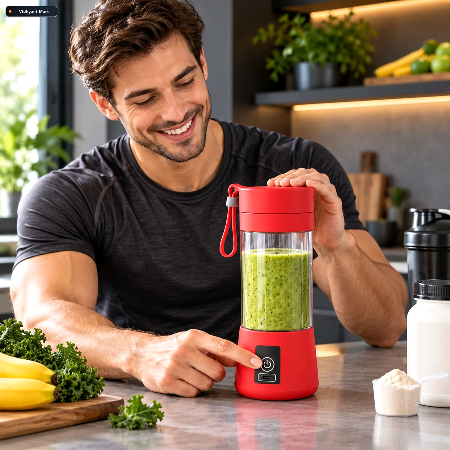 Vidhyant Mart Usb Rechargeable Juicer Blender For Home And Kitch 1