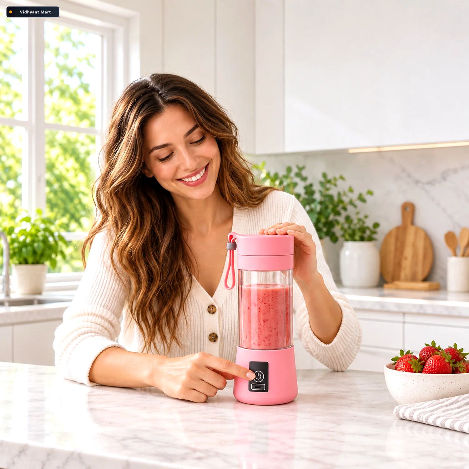 Vidhyant Mart Usb Rechargeable Juicer Blender For Home And Kitch 3