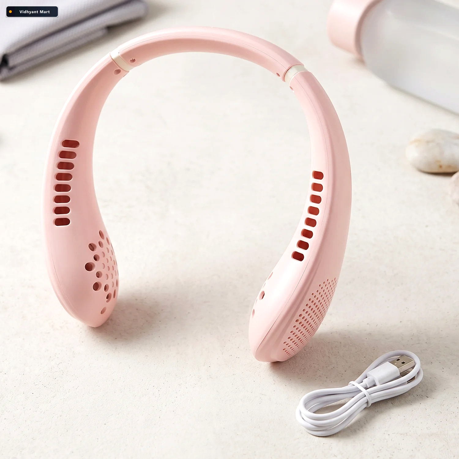 Vidhyant Mart Usb Rechargeable Portable Bladeless Neck Fan For H 2