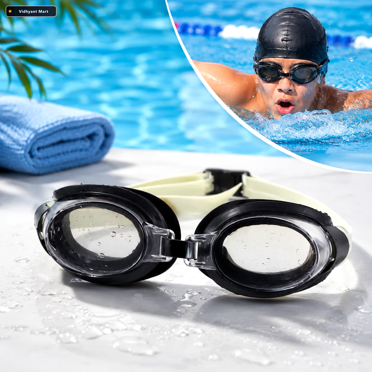 Vidhyant Mart Uv Protection Swimming Goggles Clear Vision Adjust 1