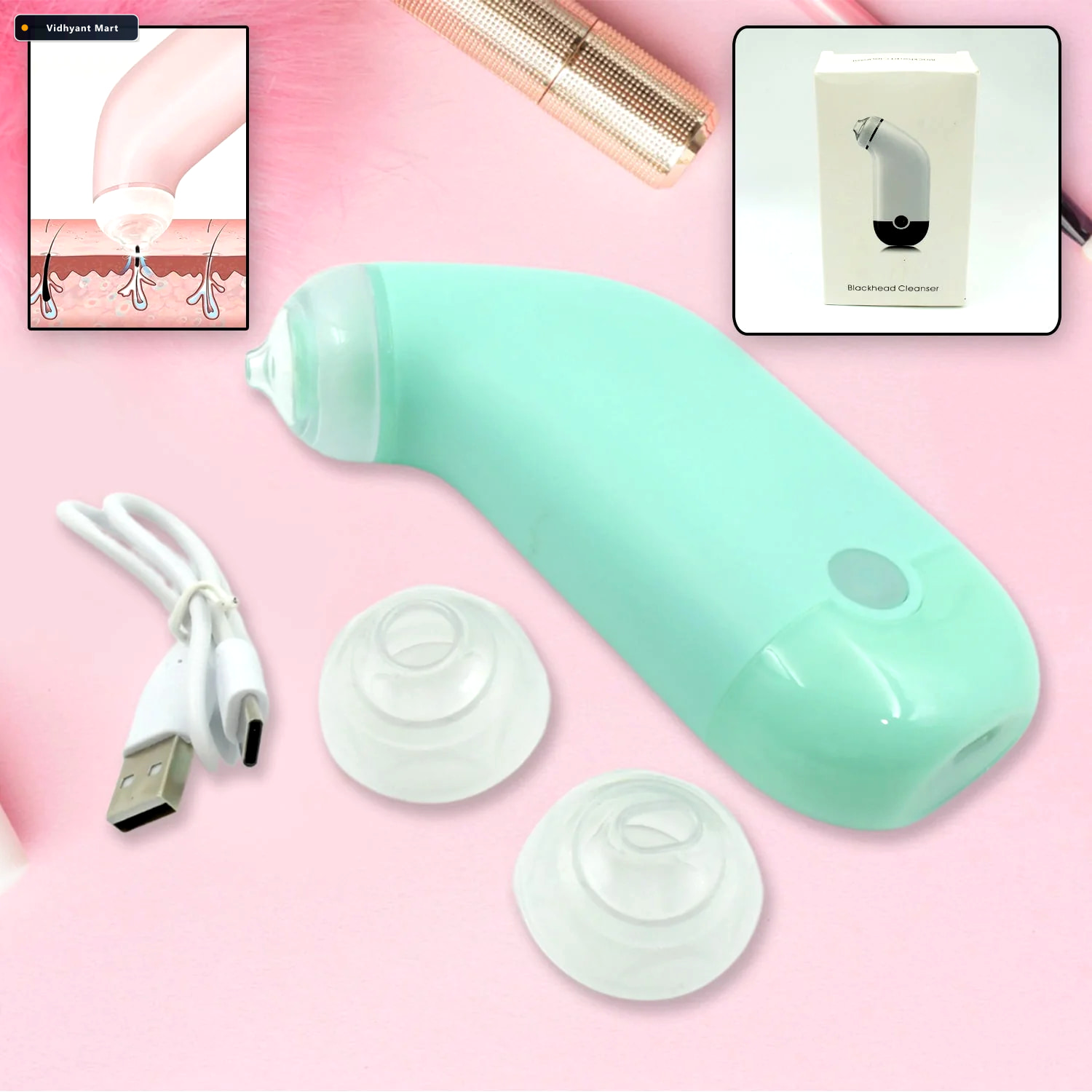 Vidhyant Mart Vacuum Blackhead Remover Mini Handheld Facial Tool 1