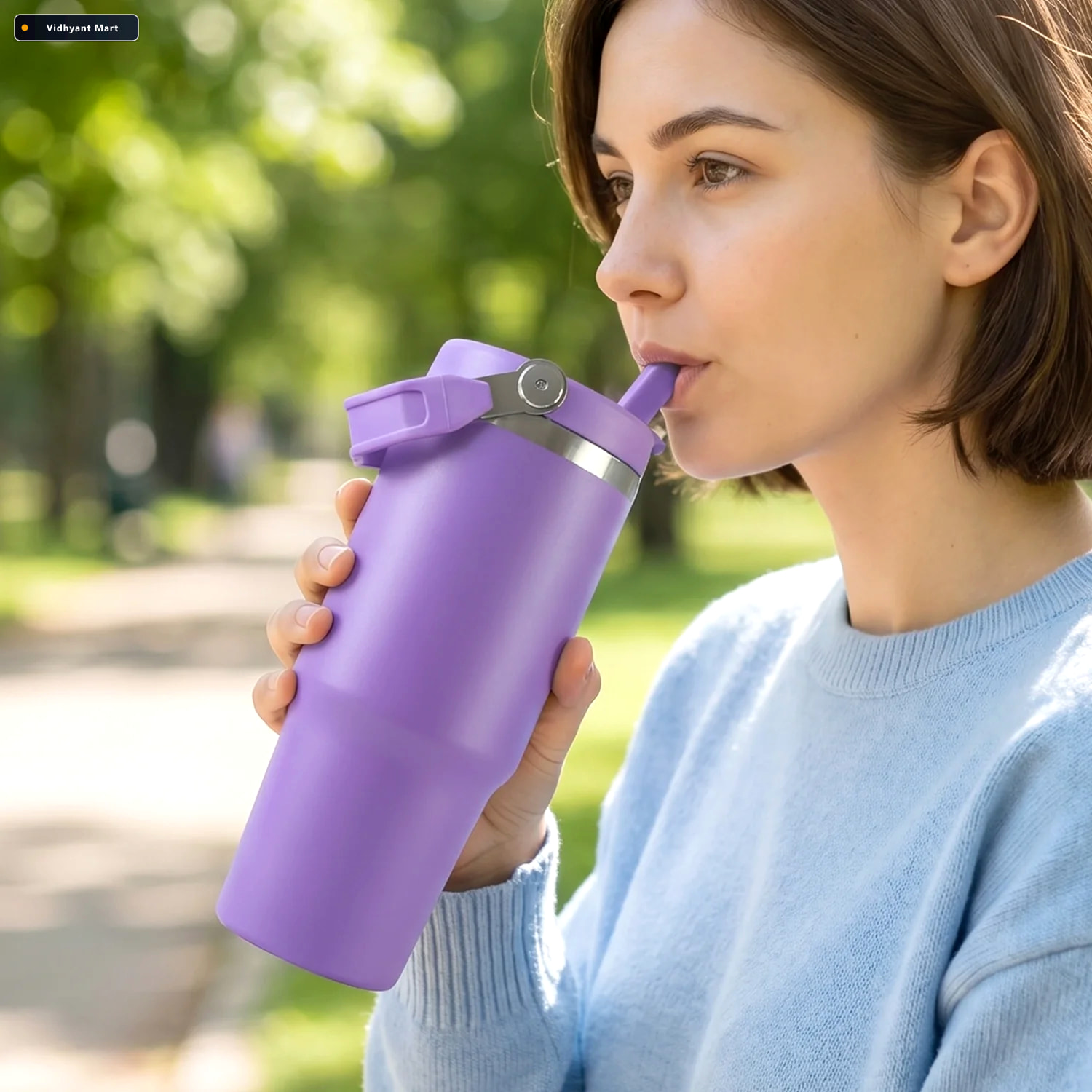 Vidhyant Mart Vacuum Insulated Travel Mug 890ml Stainless Steel 4