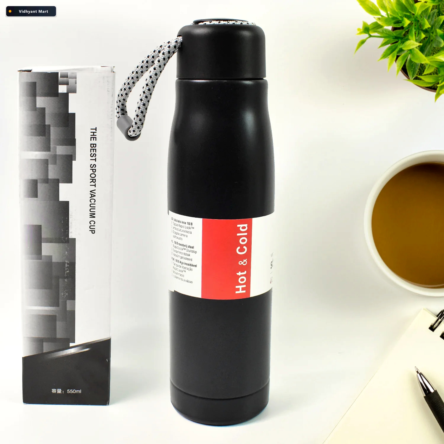 Vidhyant Mart Vacuum Insulated Water Bottle Keeps Drinks Hot Col 1