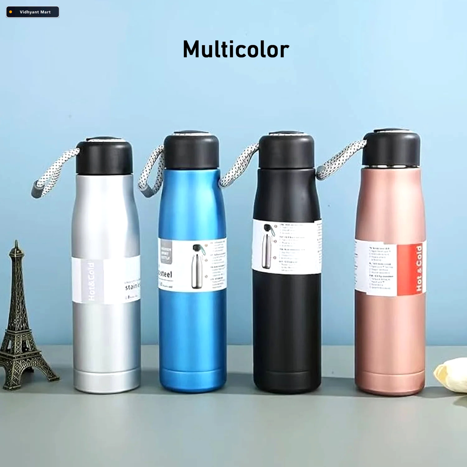 Vidhyant Mart Vacuum Insulated Water Bottle Keeps Drinks Hot Col 3