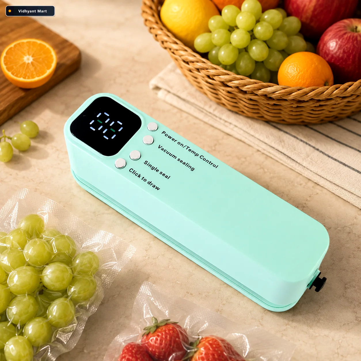Vidhyant Mart Vacuum Sealer Machine Rechargeable Digital Kitchen 1