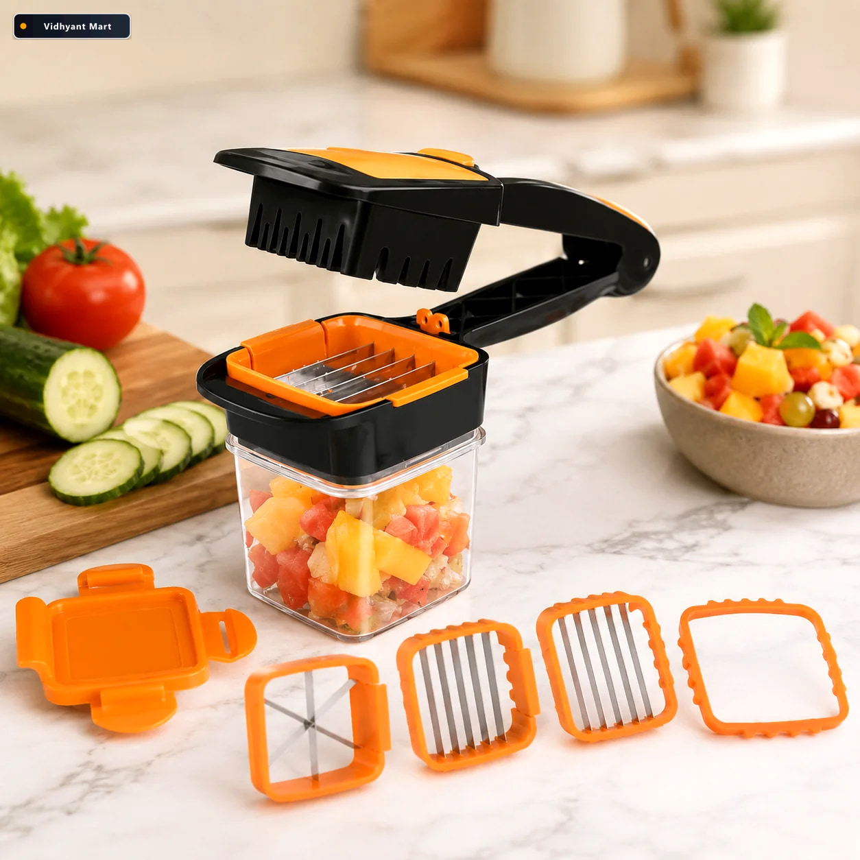 Vidhyant Mart Vegetable Chopper 5 In 1 Multi Functional Food Dic 1